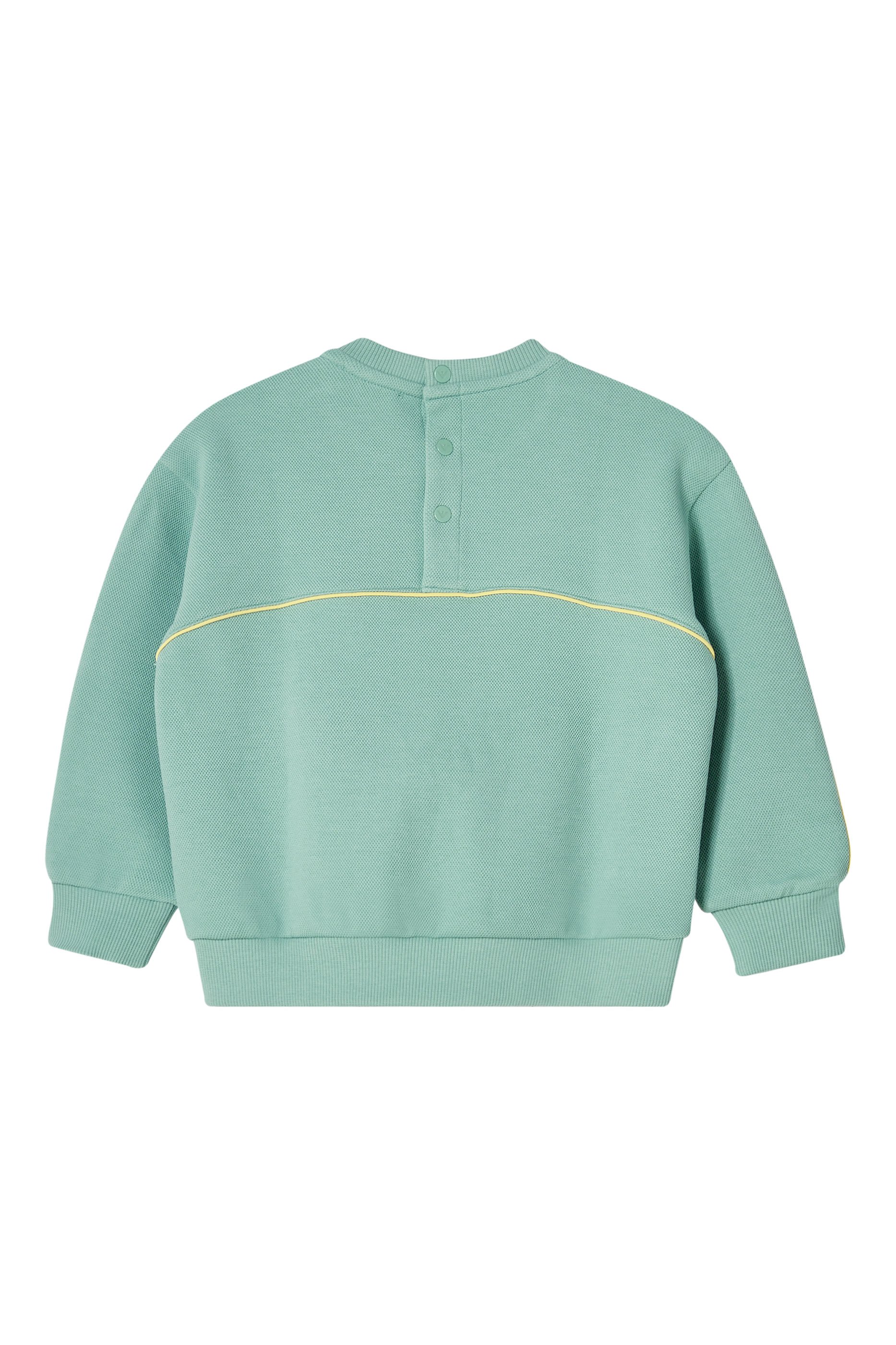 سويت شيرت بتفاصيل بارزة بيكيه وشعار الماركة للأطفال