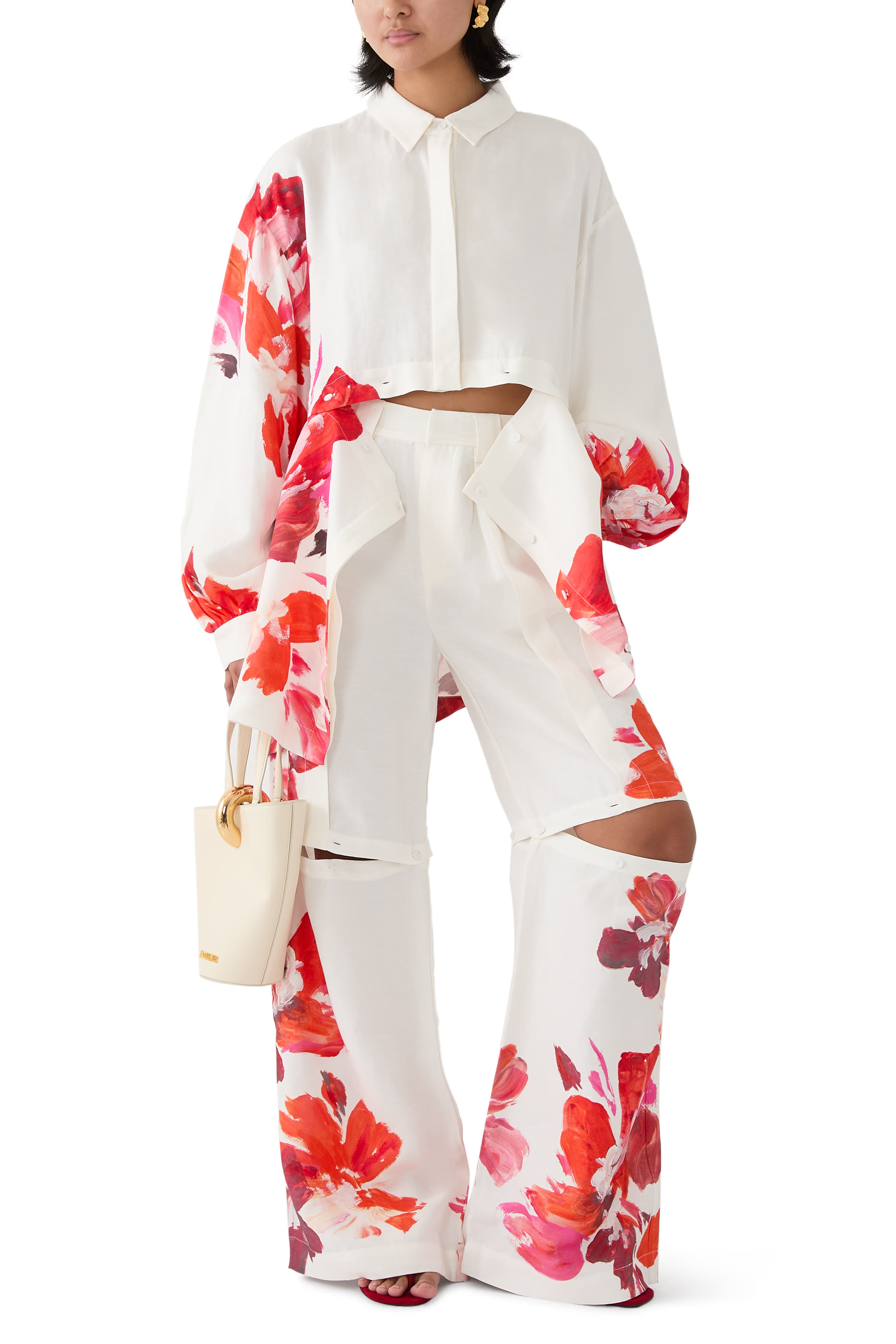 قميص بنقشة زهور كتان