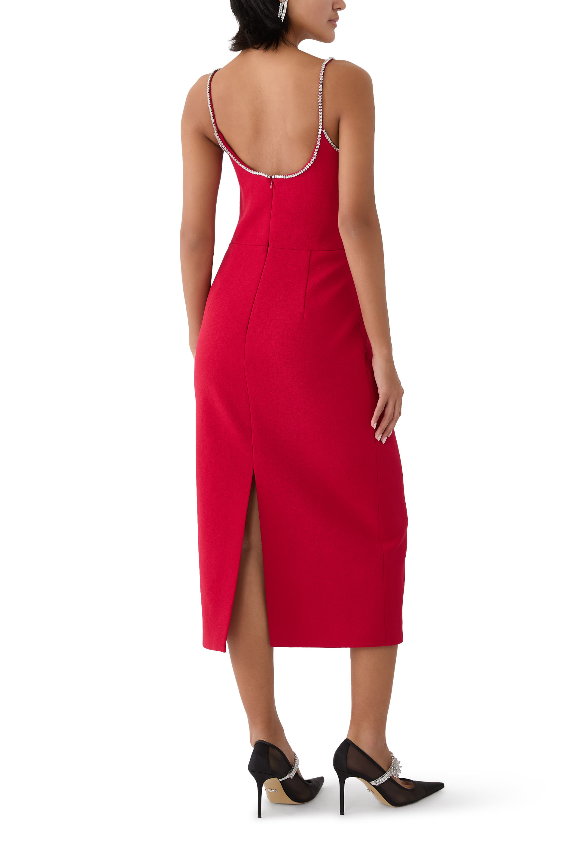 فستان أكاري متوسط الطول بحمالات