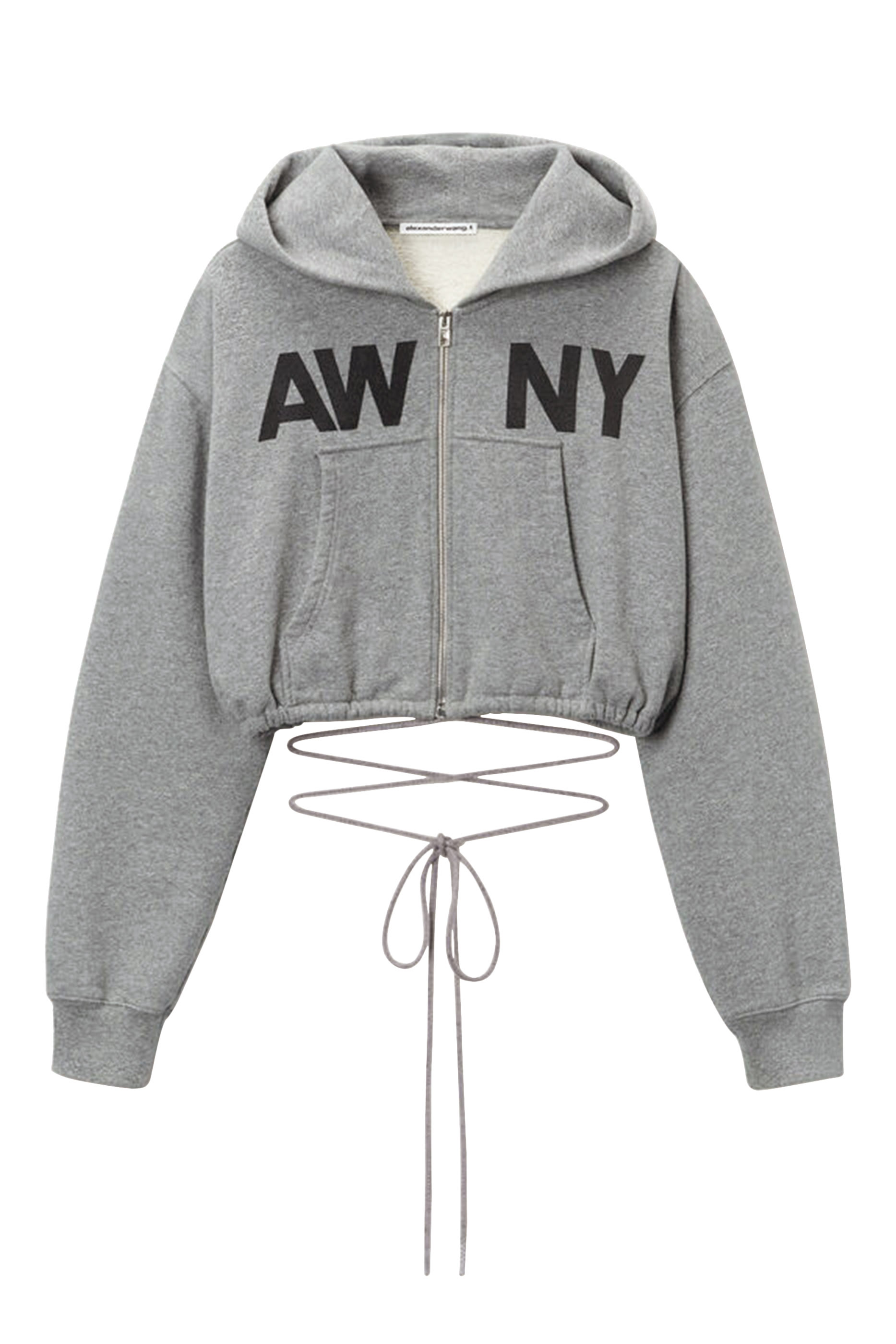 هودي بتصميم ملفوف غير متماثل وشعار الماركة