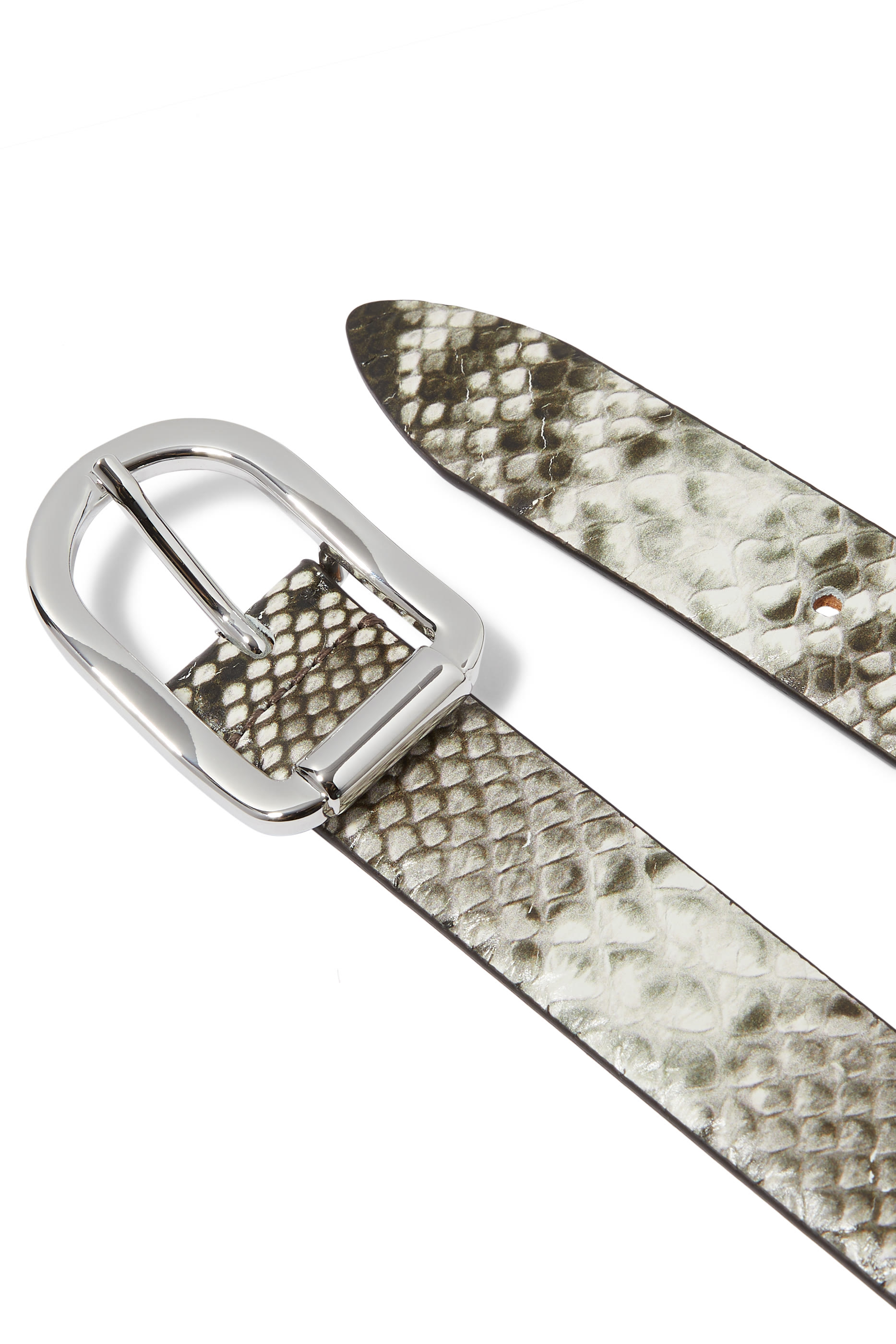 حزام جلد بنقش جلد الثعبان