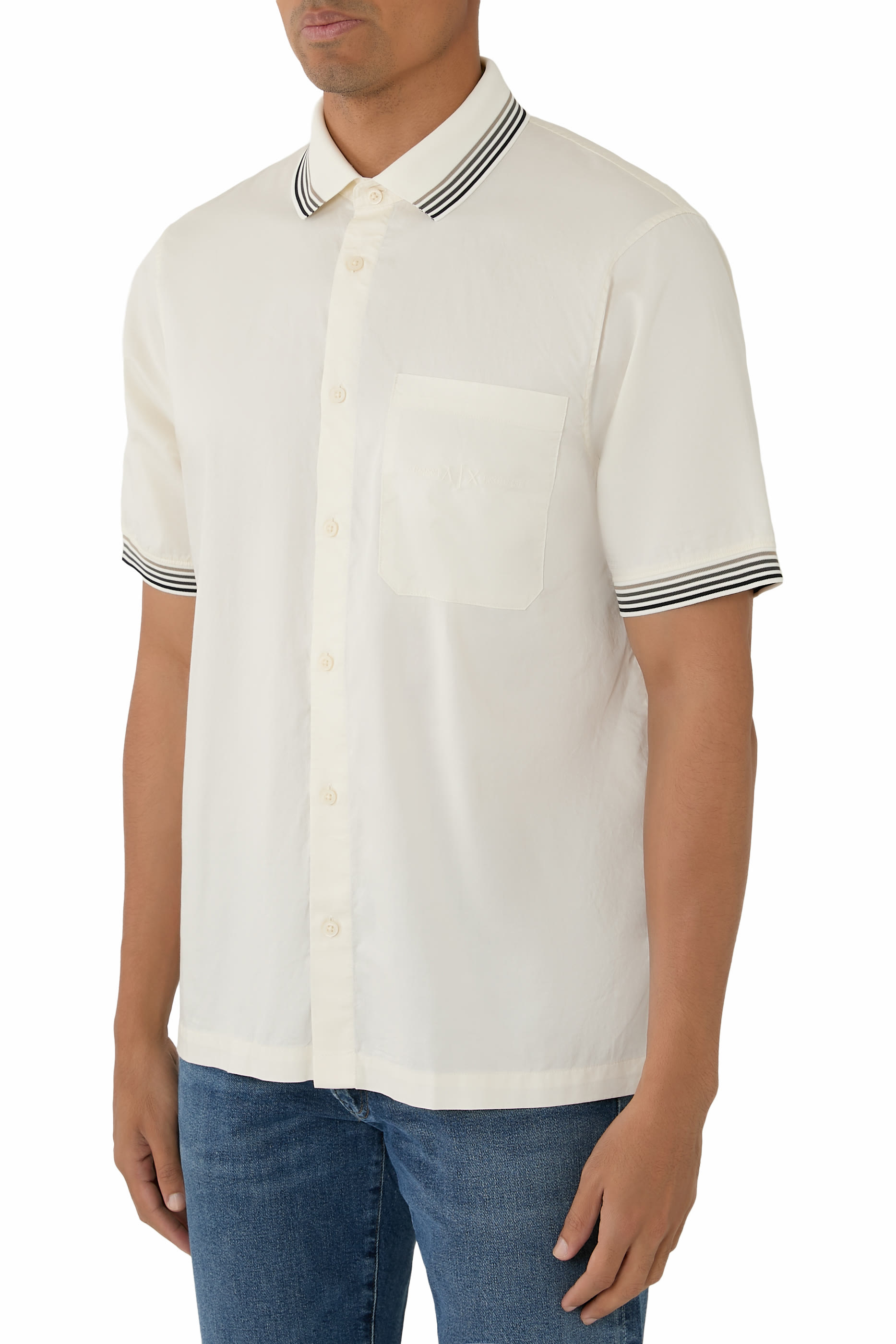 قميص كاجول مزين بشعار الماركة قماش ناعم