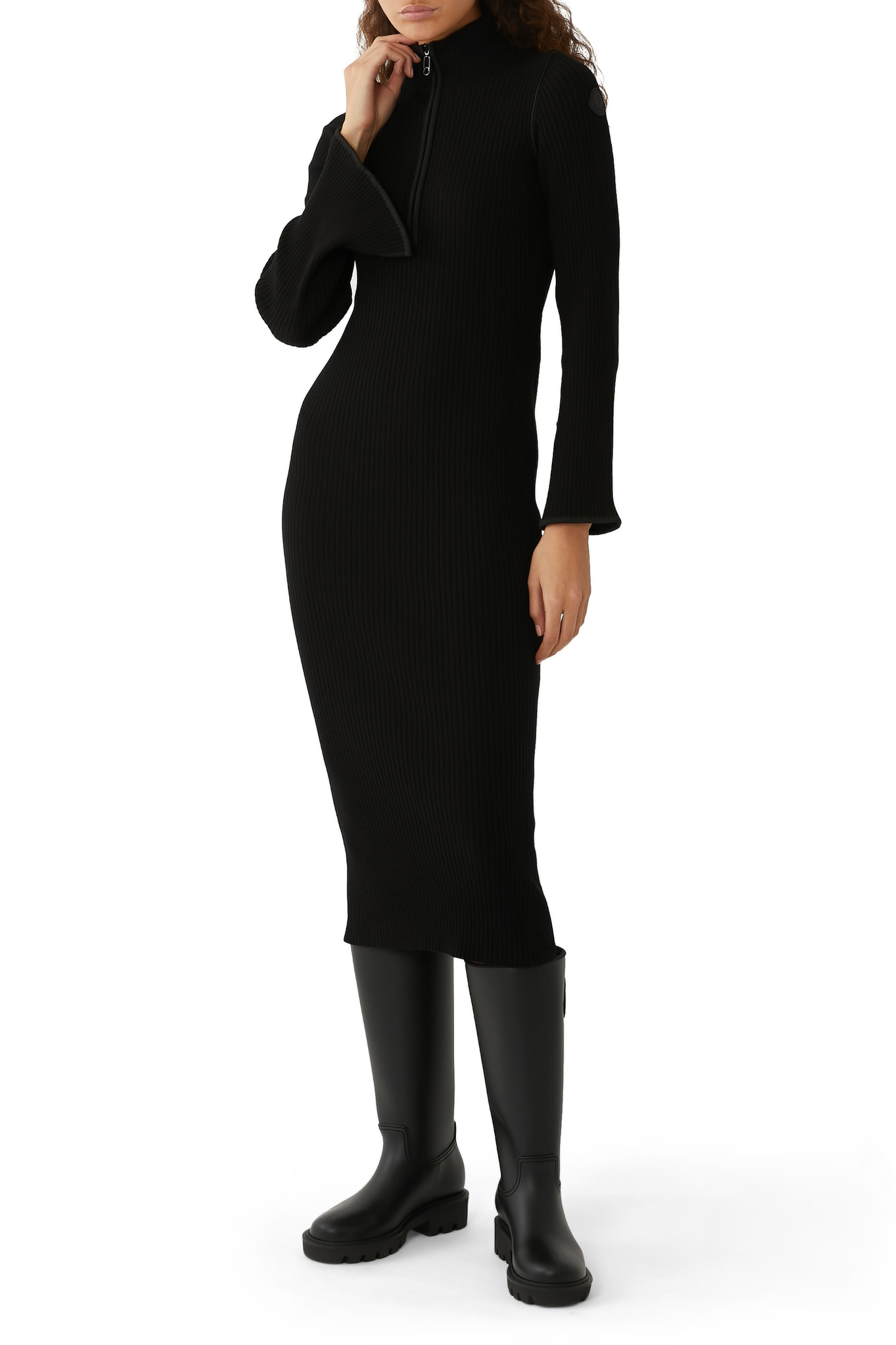 فستان متوسط الطول صوف