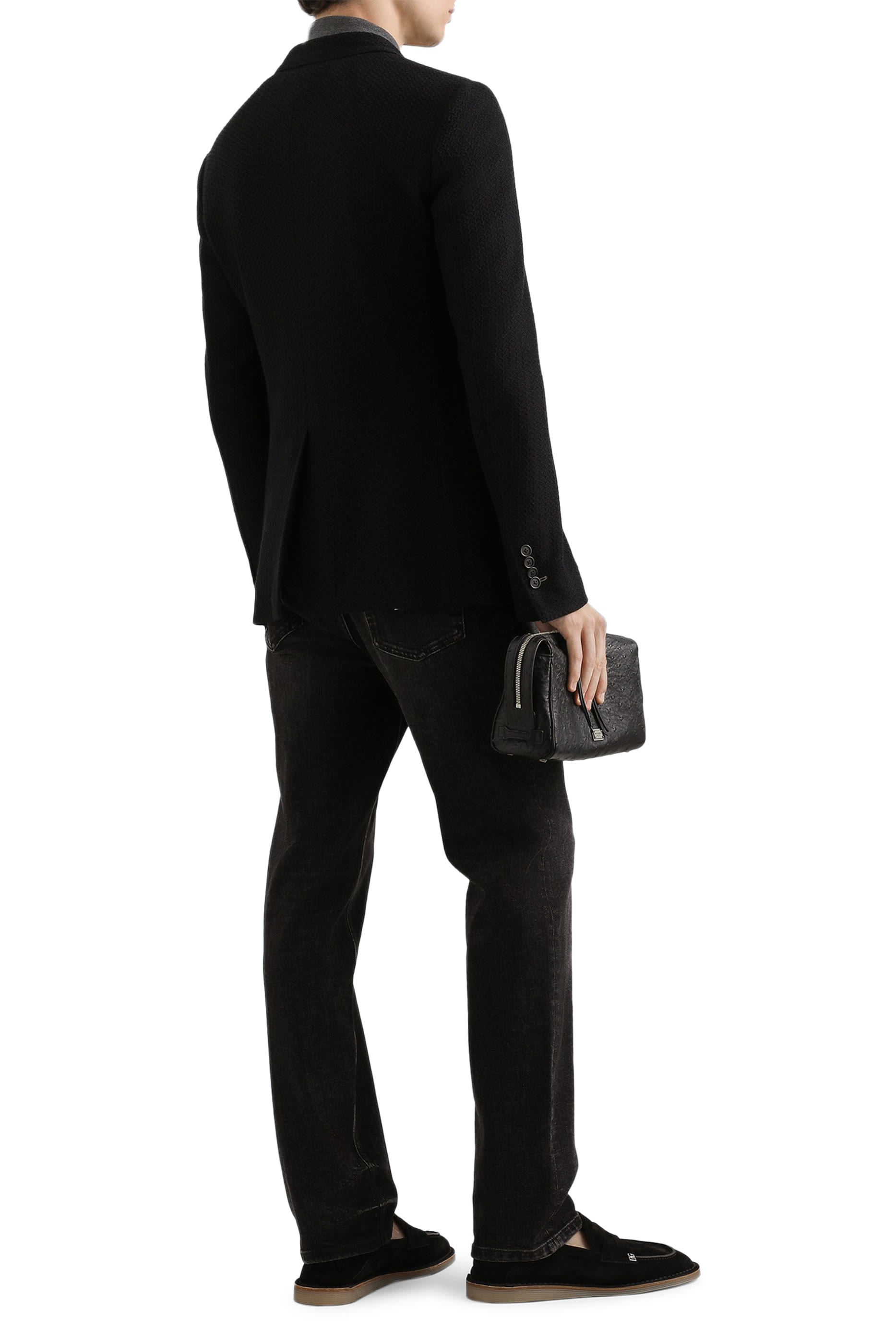 بنطال مزين برقعة شعار الماركة دنيم