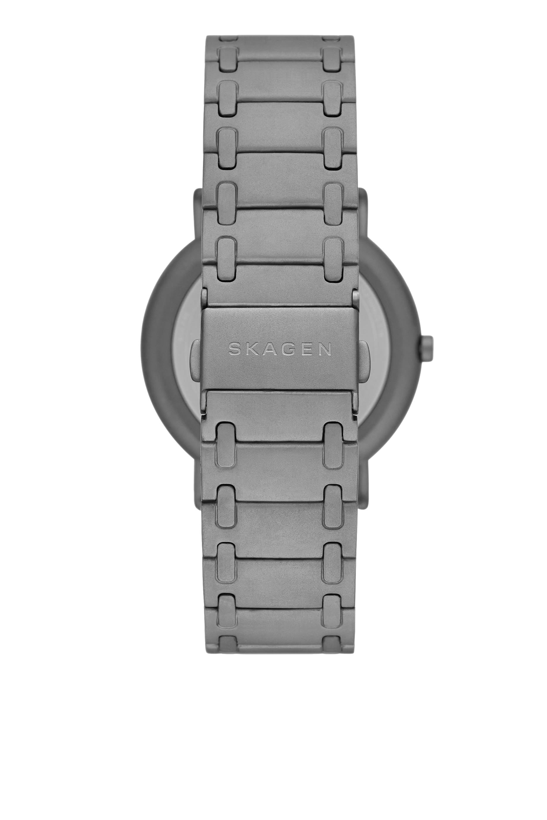 ساعة بثلاث عقارب بشعار الماركة بسوار ستانلس ستيل