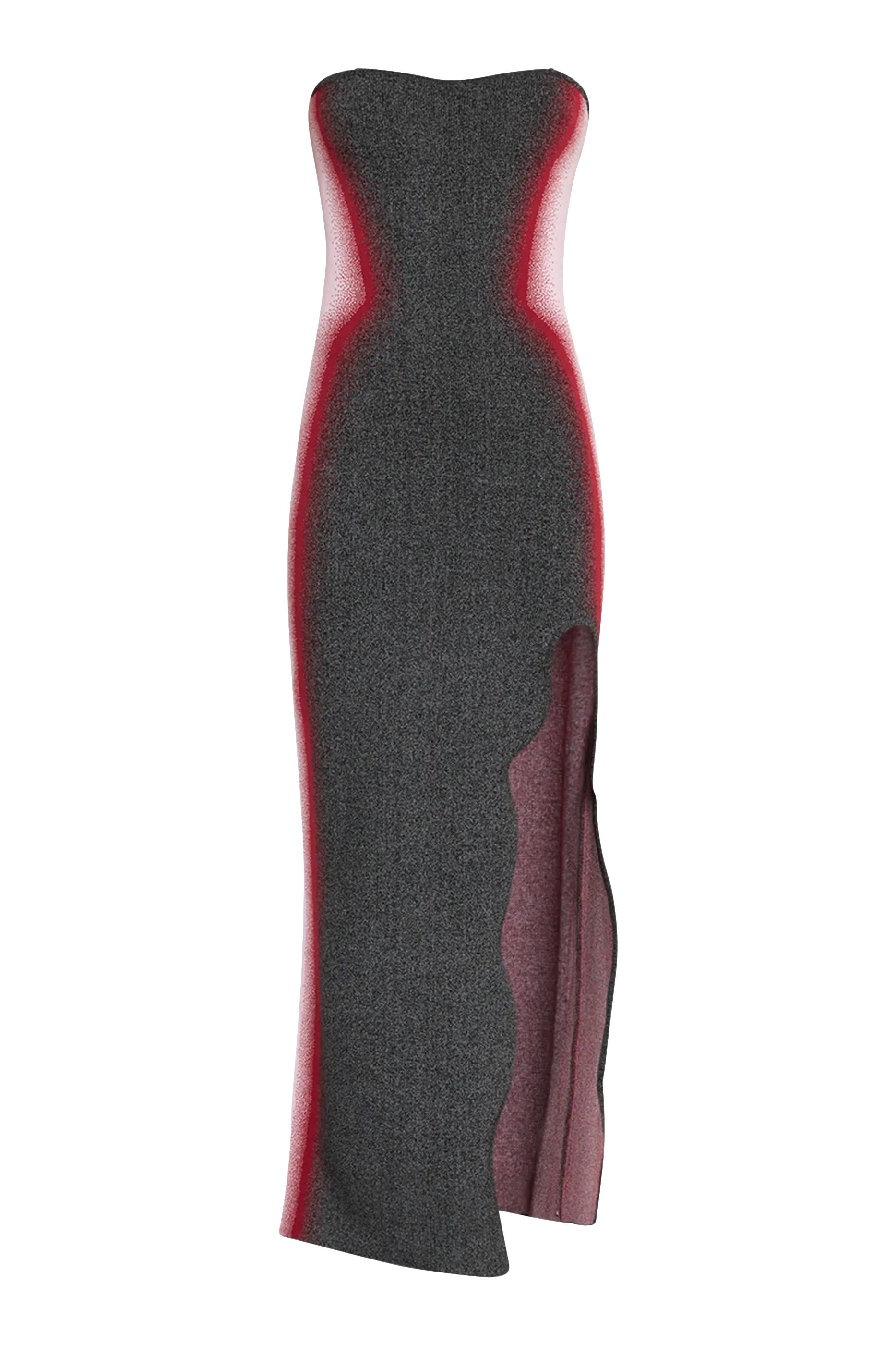 فستان آنا بحافة مموجة غير متماثلة