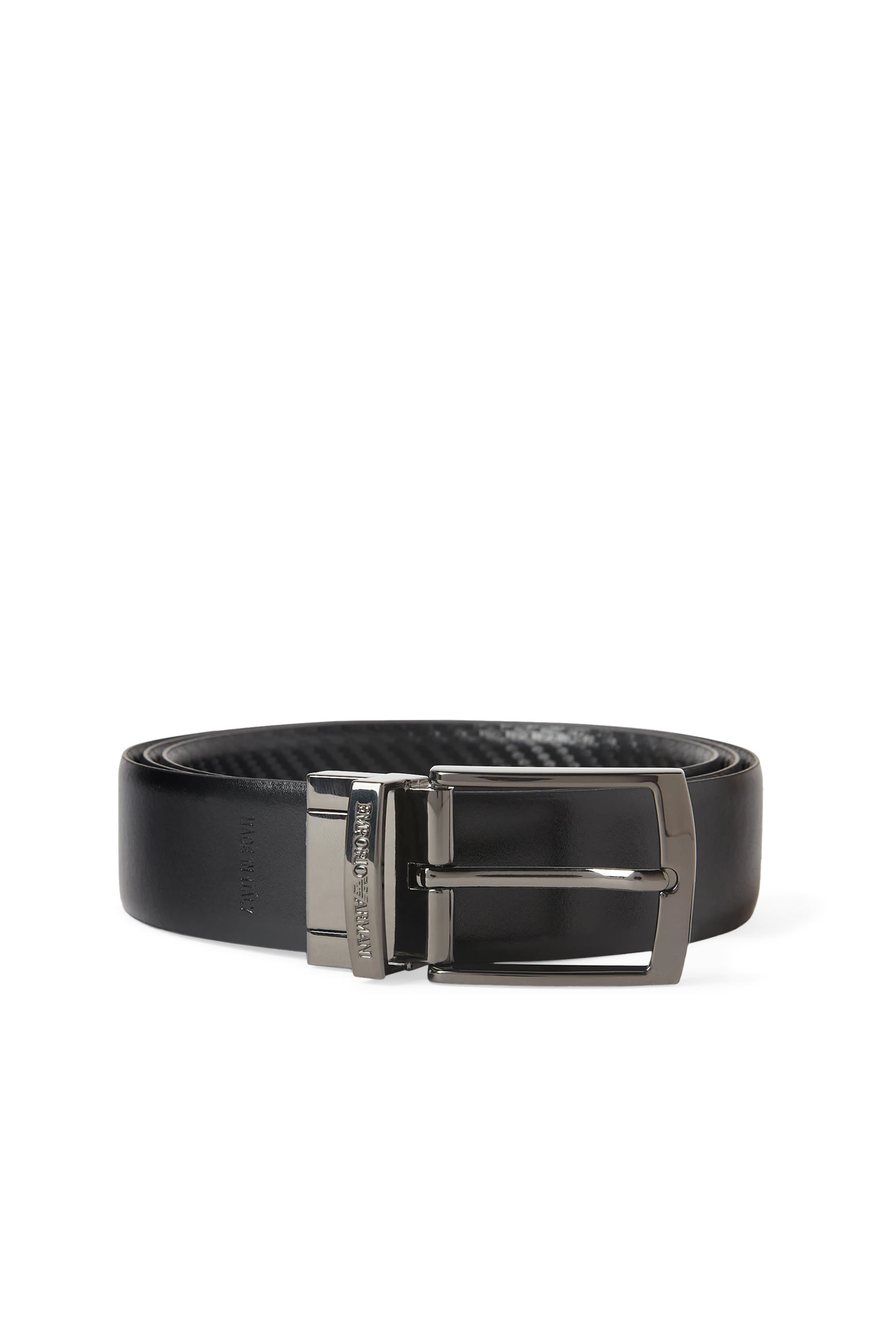 حزام بتصميم بوجهين جلد مزين بنقشة