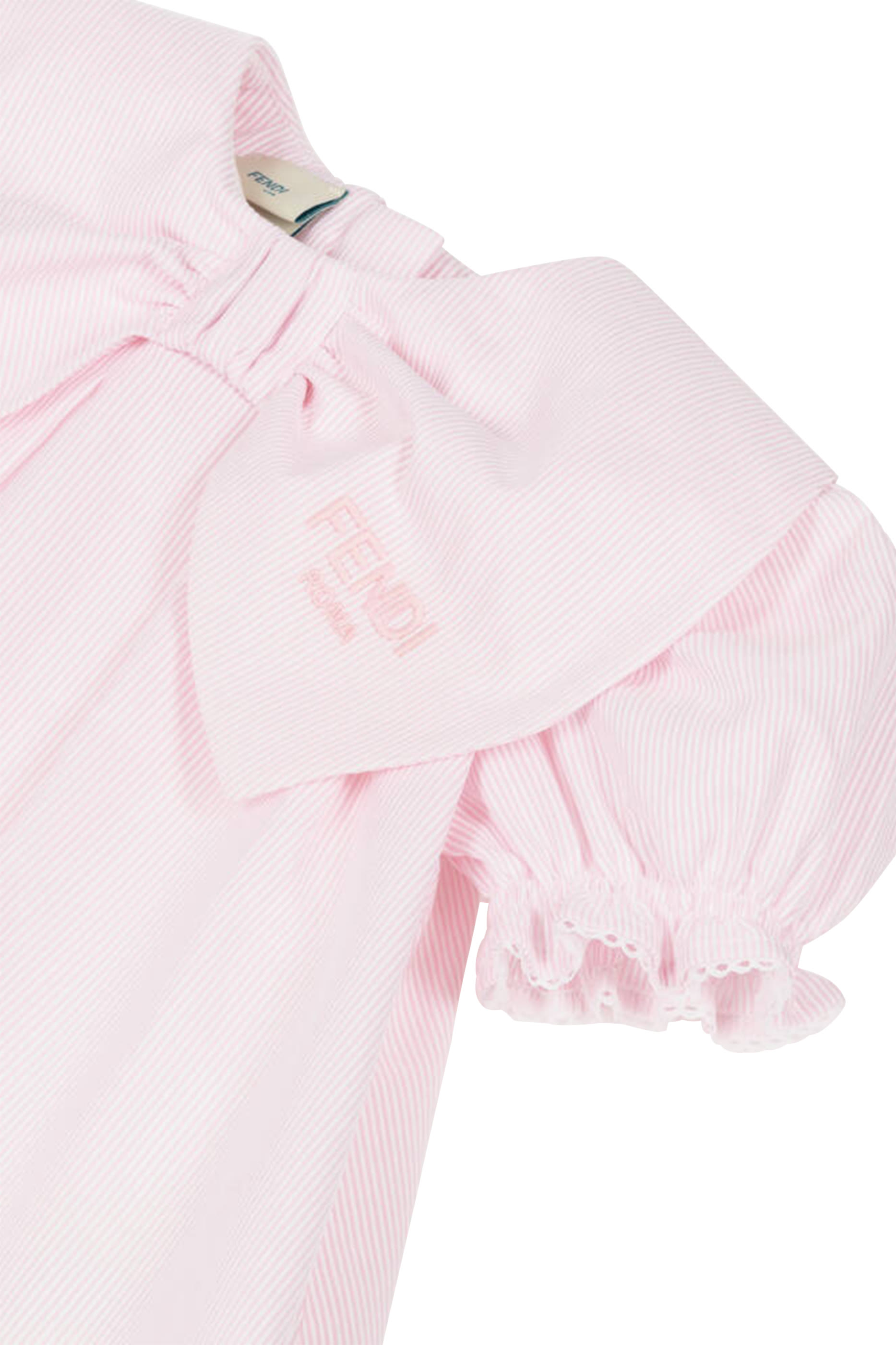 فستان بفيونكة على الياقة قطن للأطفال