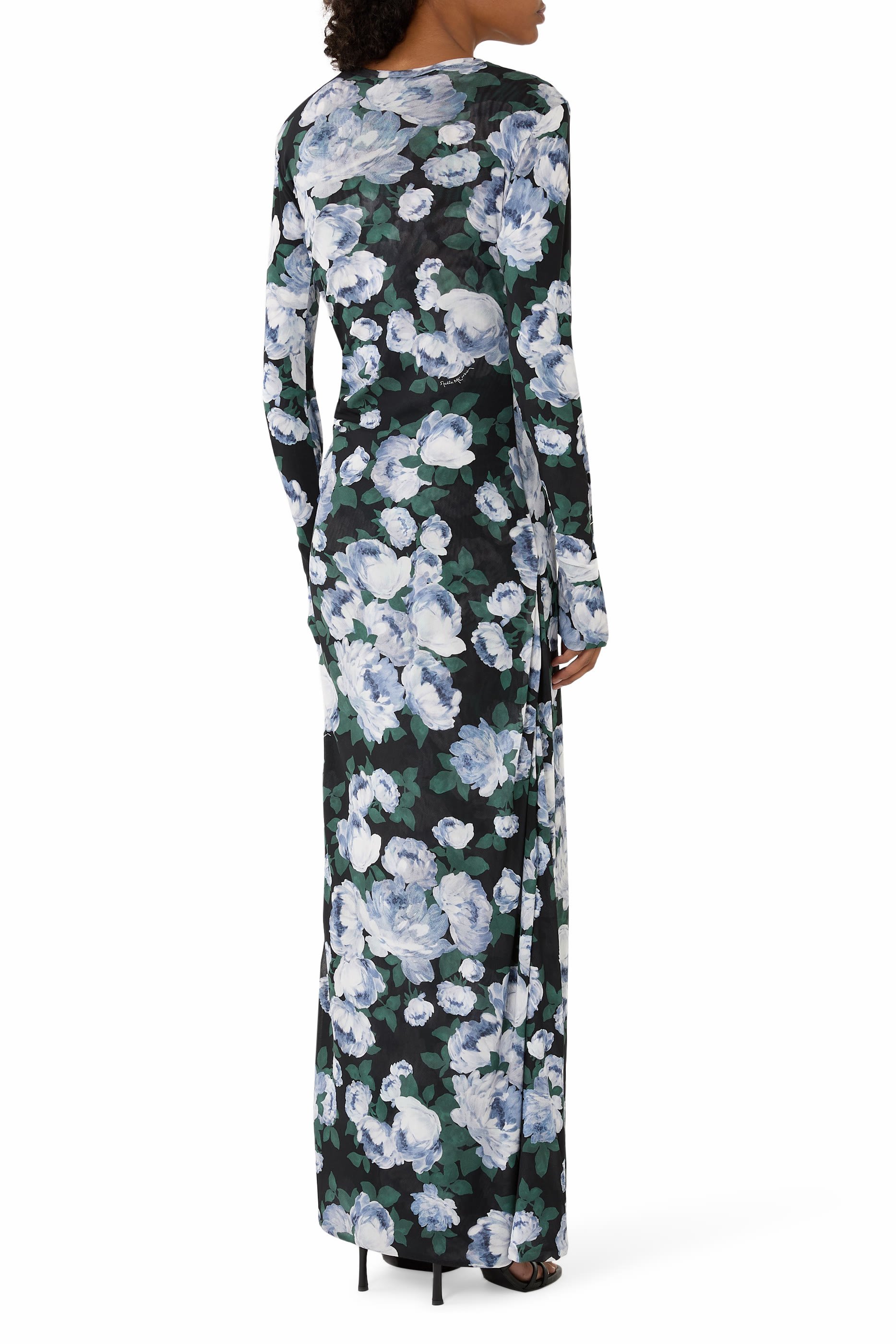 Bunch of Roses Mesh Maxi Dress