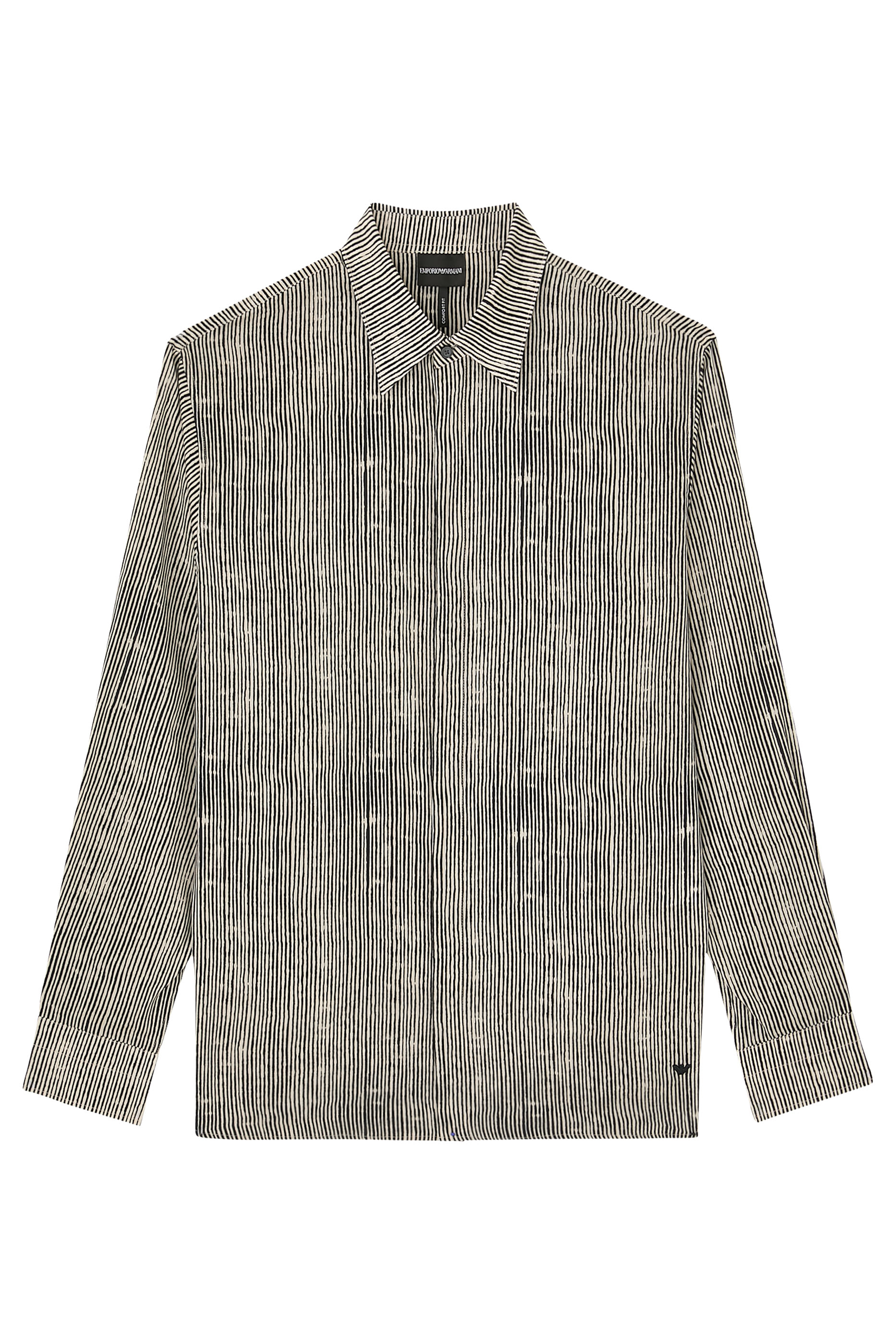 قميص بطبعة مخططة عموديا