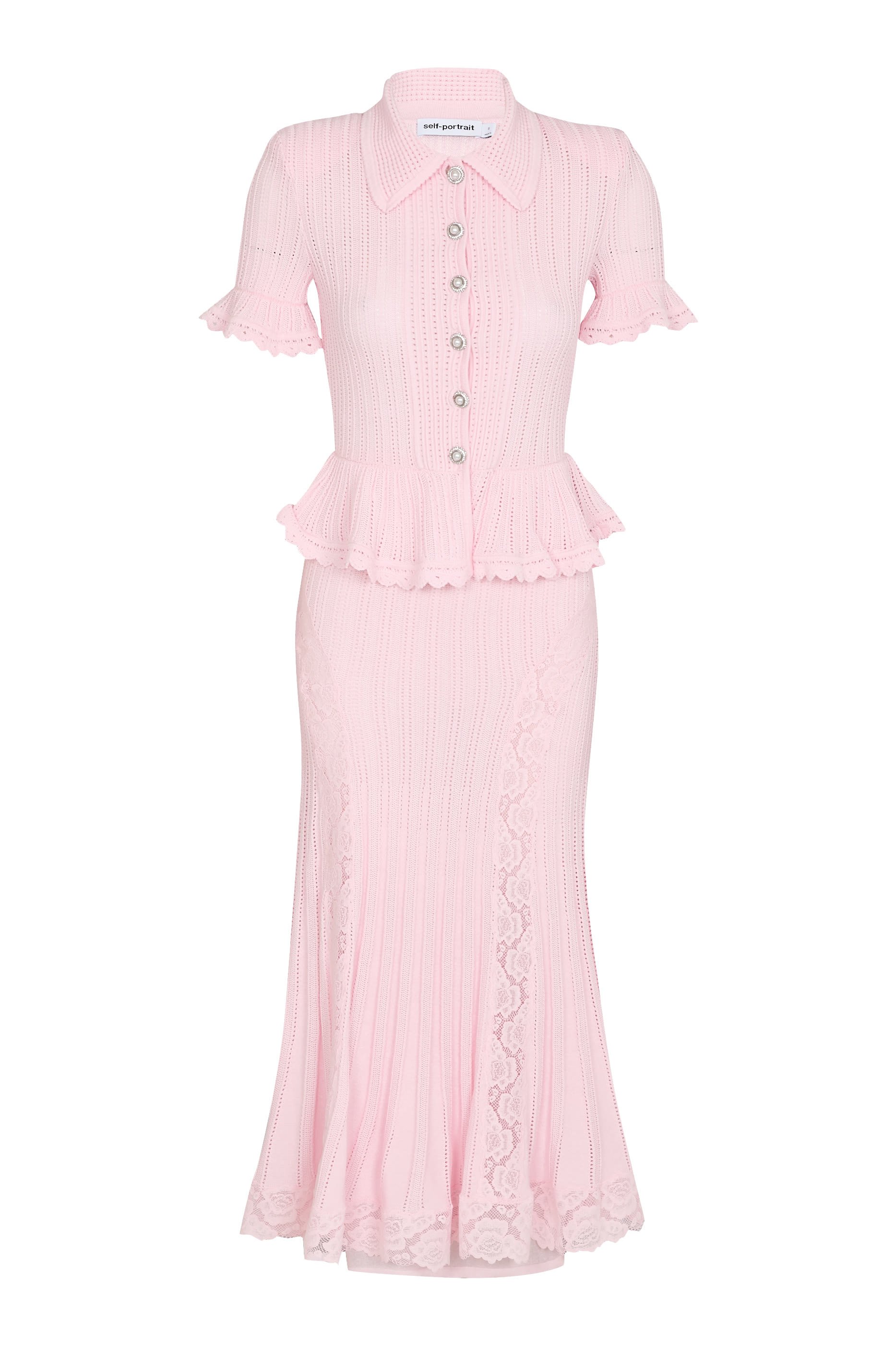 فستان بوانتيل بيبلوم منسوج متوسط الطول