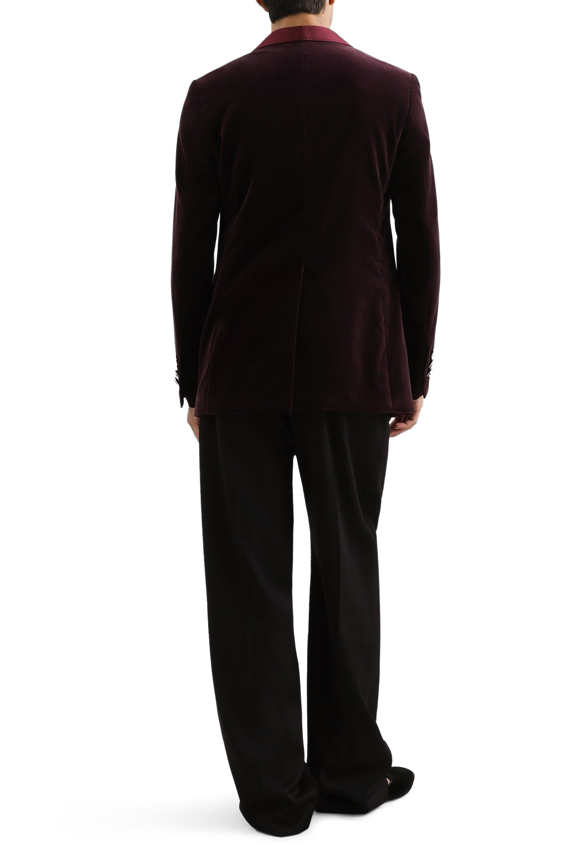 جاكيت سيسيليا بصف أزرار للإغلاق مخمل ناعم خفيف