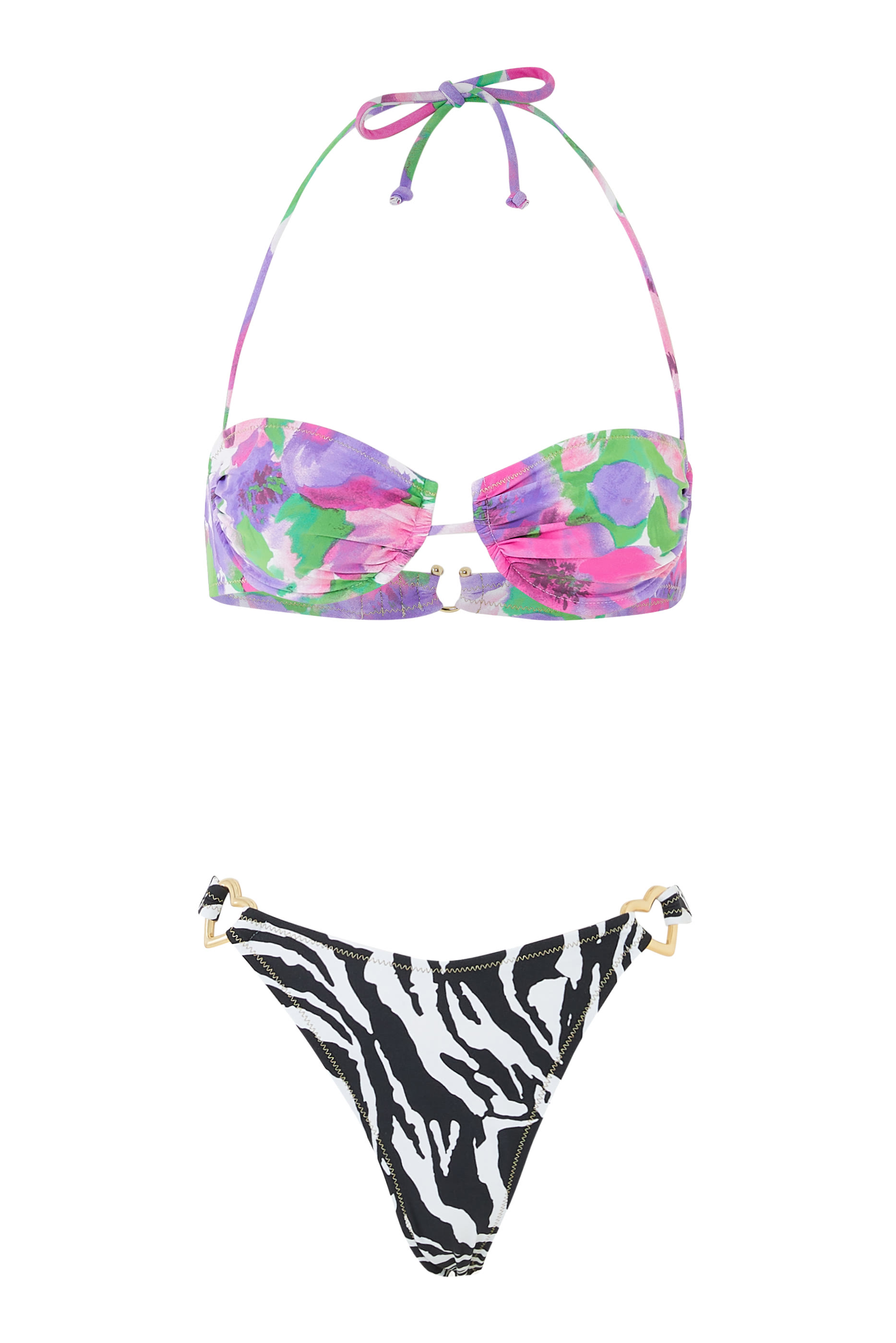 طقم بيكيني رينا أولجا بنقشة زهور وزيبرا