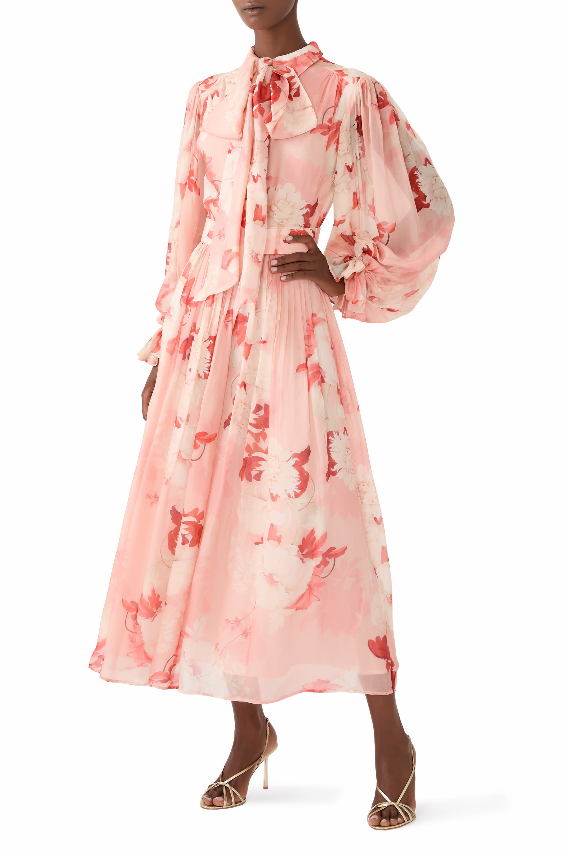 فستان كاسي متوسط الطول برباط عند العنق