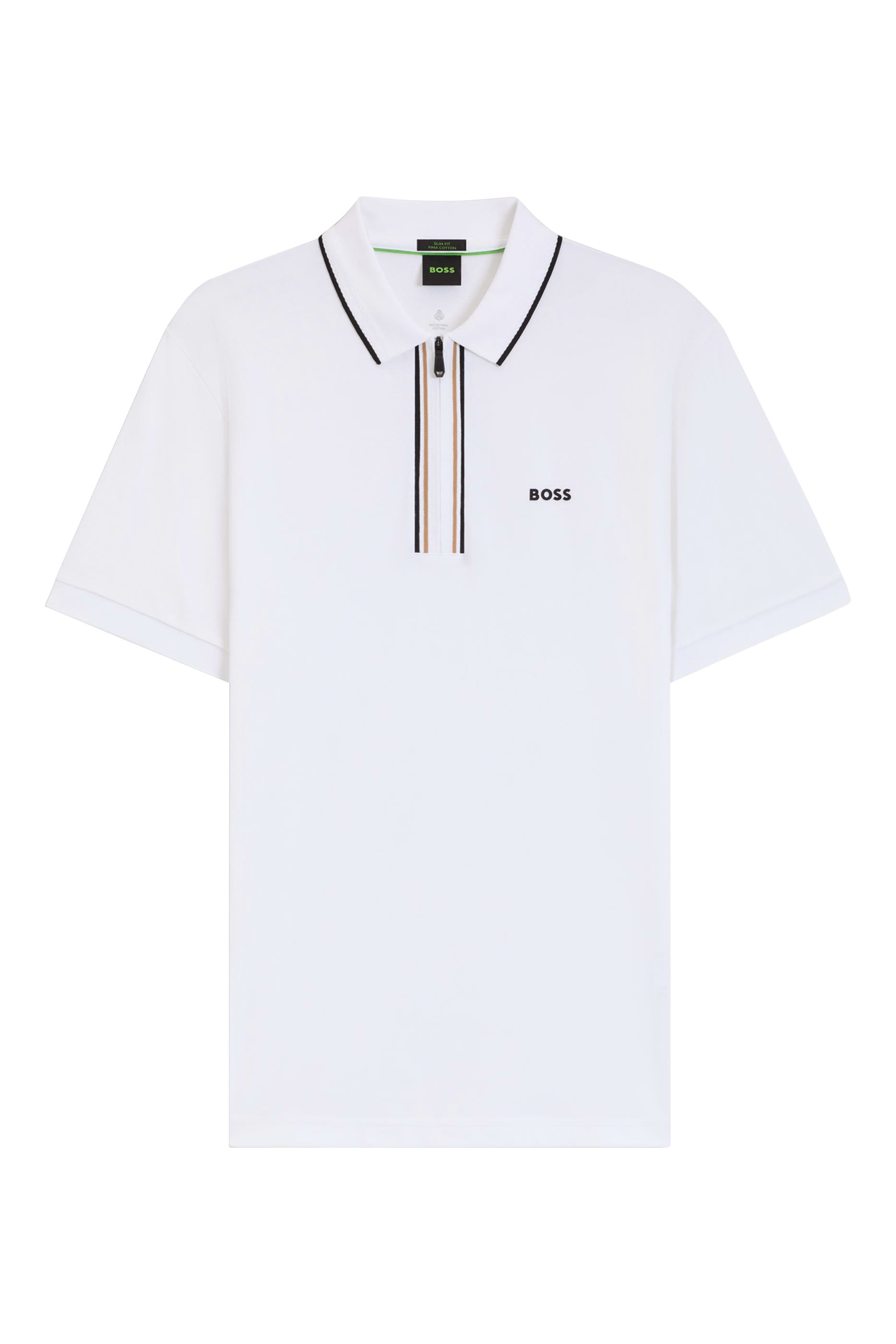 قميص بولو بقصة ضيقة قطن مطاطي سريع الجفاف