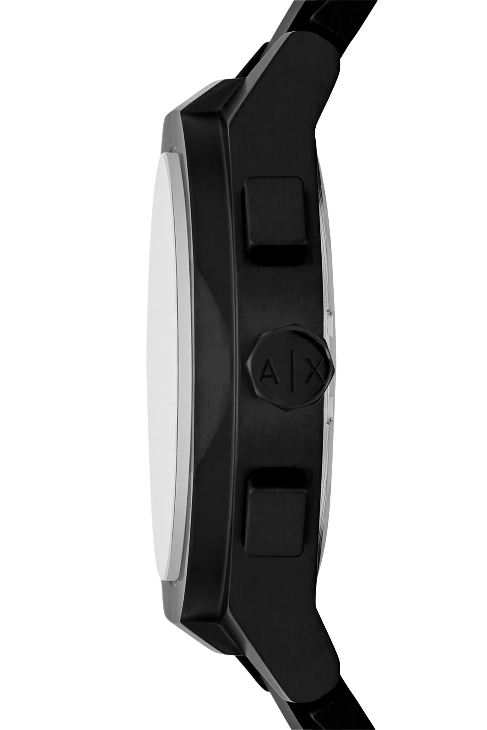 طقم ساعة كرونوغراف بسوار سيليكون أسود مع شارة أمتعة