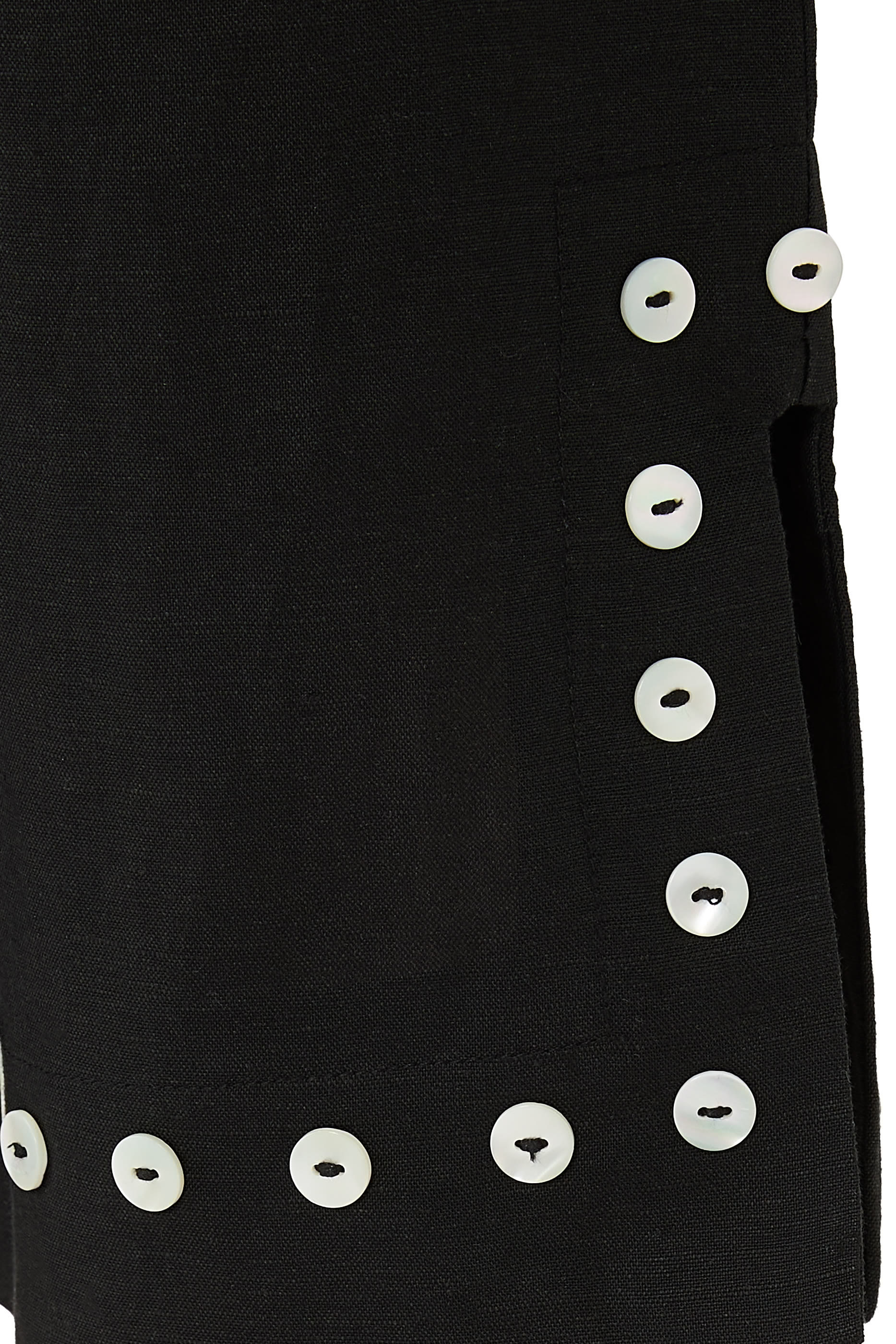 بنطال بيها بقصة واسعة مزيج الكتان