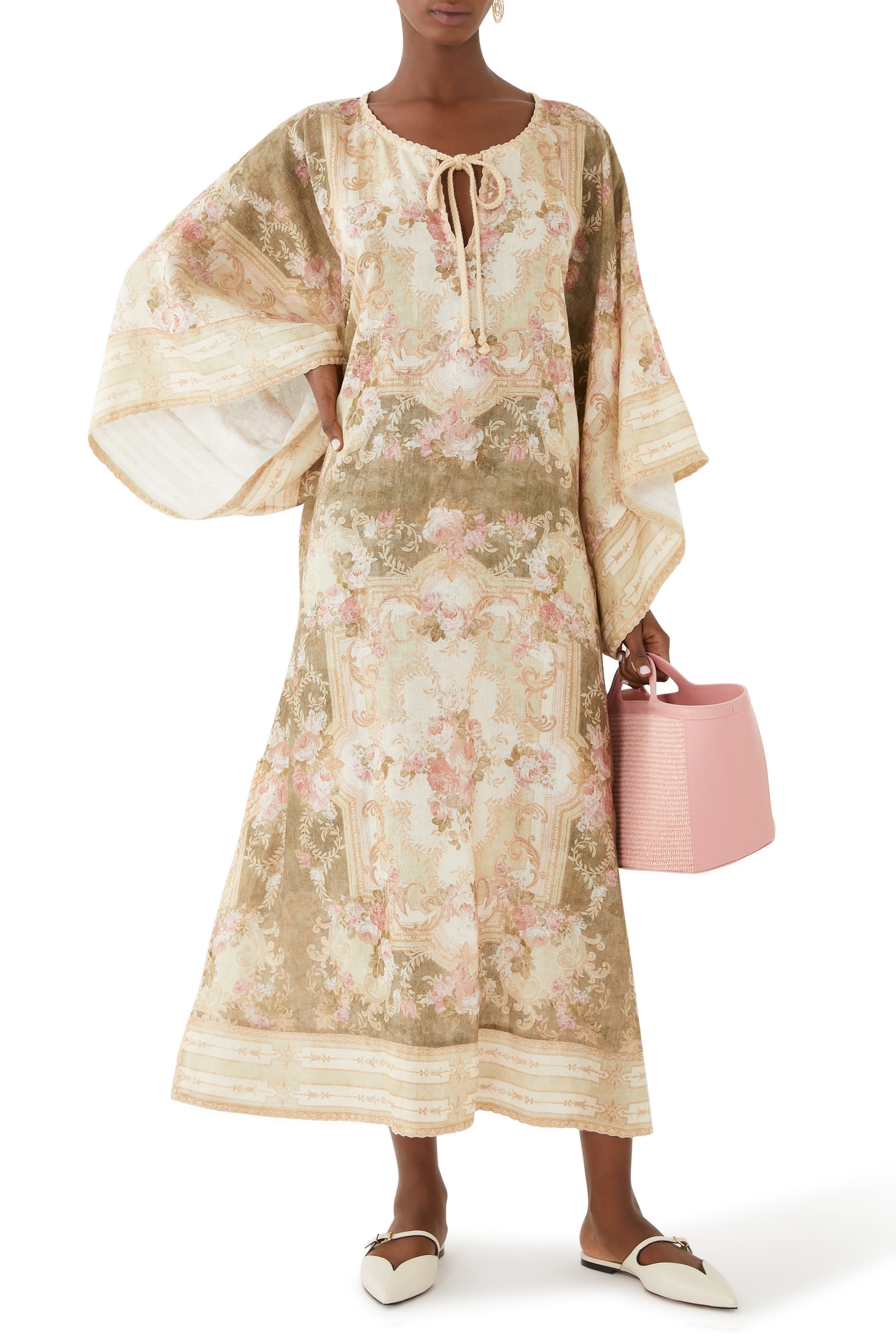 فستان لوريل بتصميم قفطان متوسط الطول