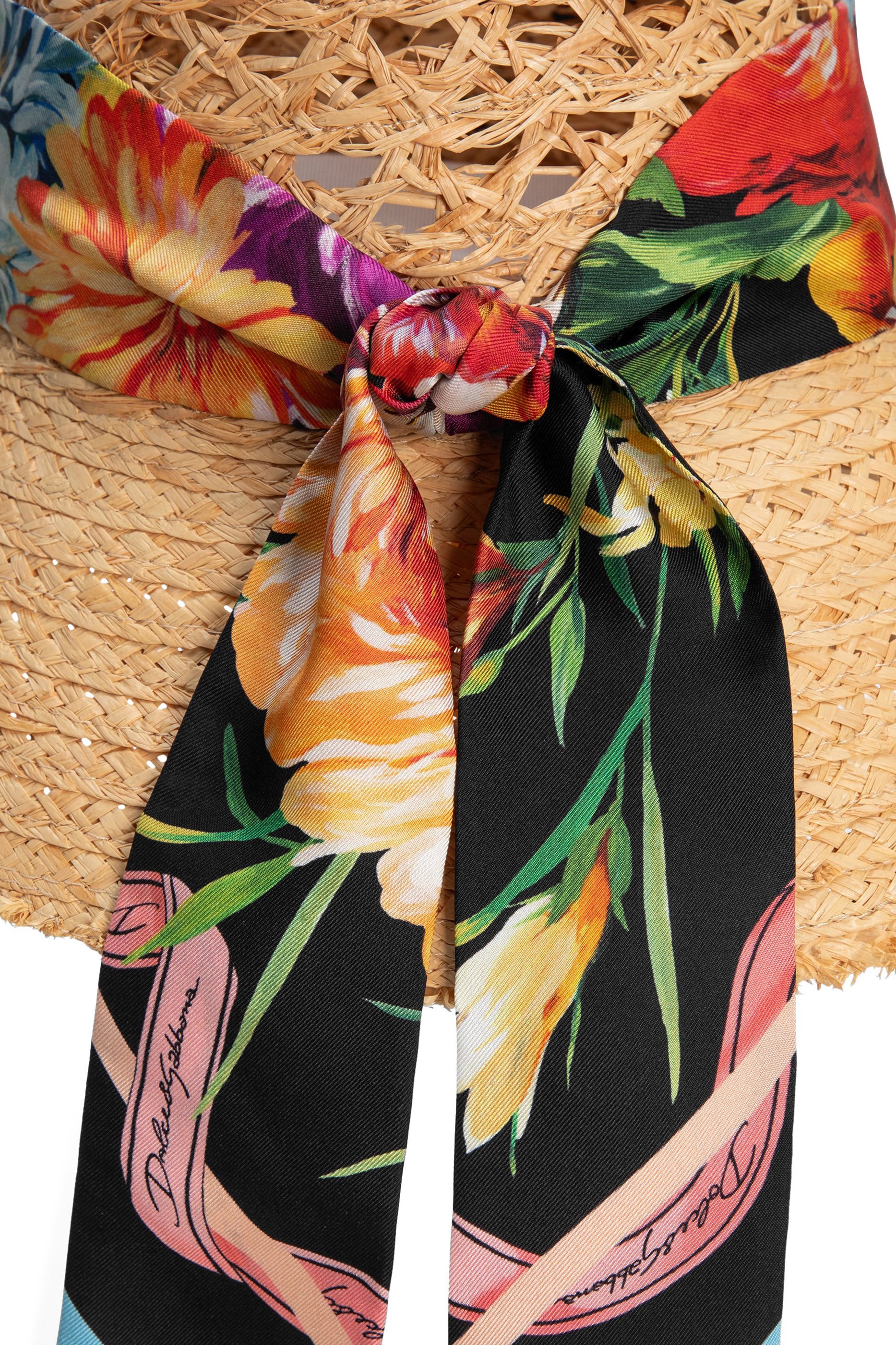 قبعة قش بوشاح باندو