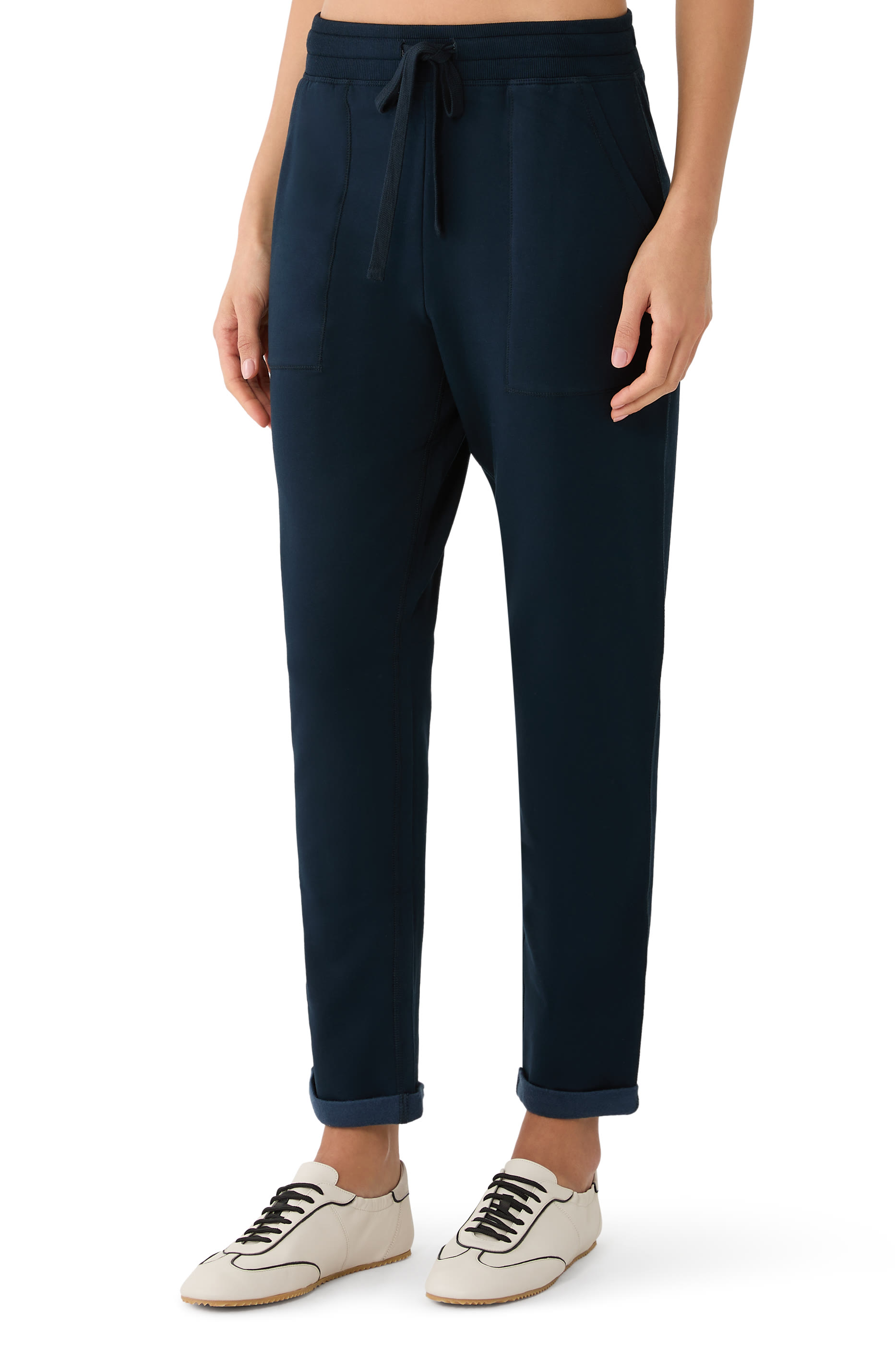 بنطال رياضي بأساور مطوية وطبقة داخلية صوف