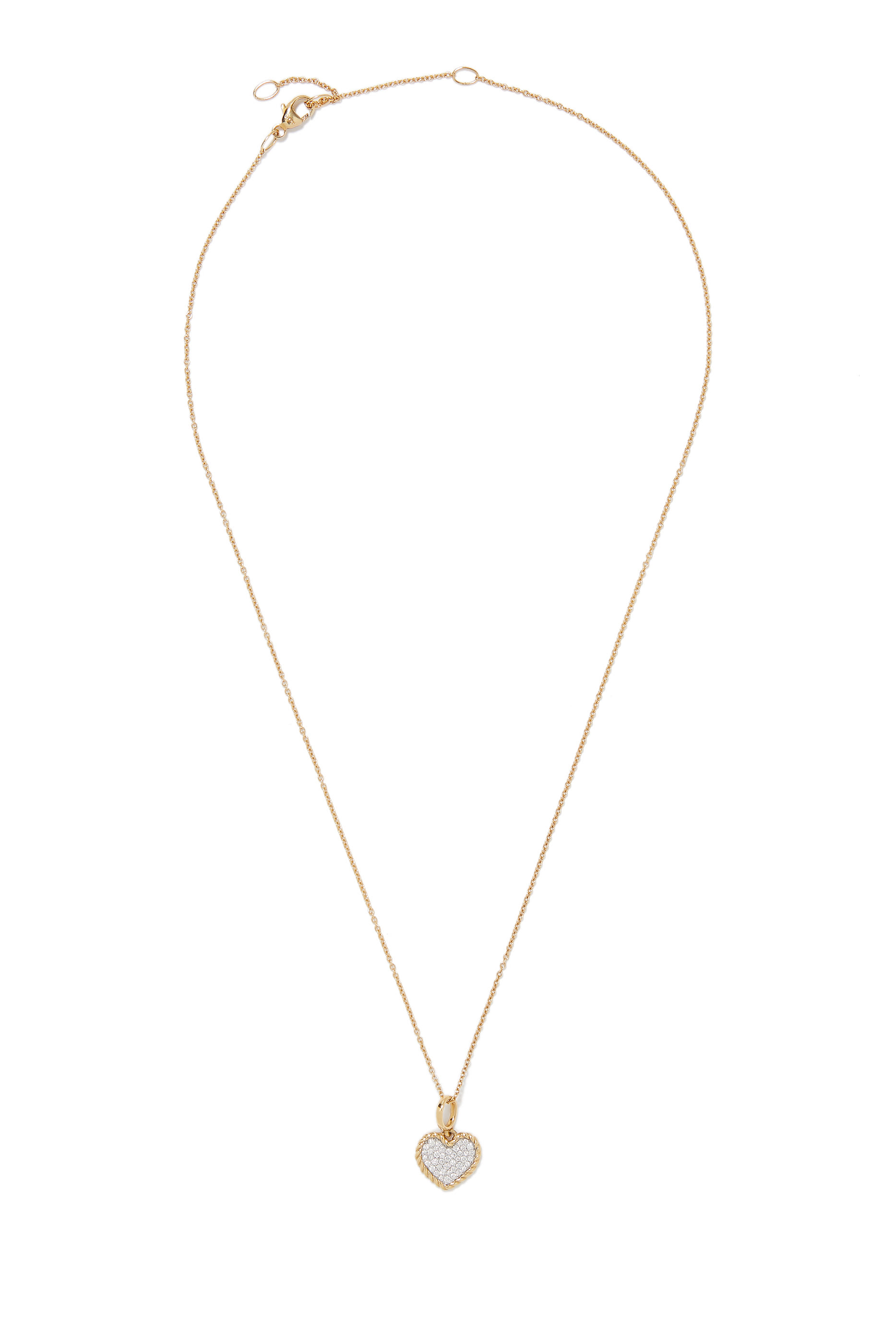 قلادة بدلاية بتصميم قلب مرصع بالماس بافيه