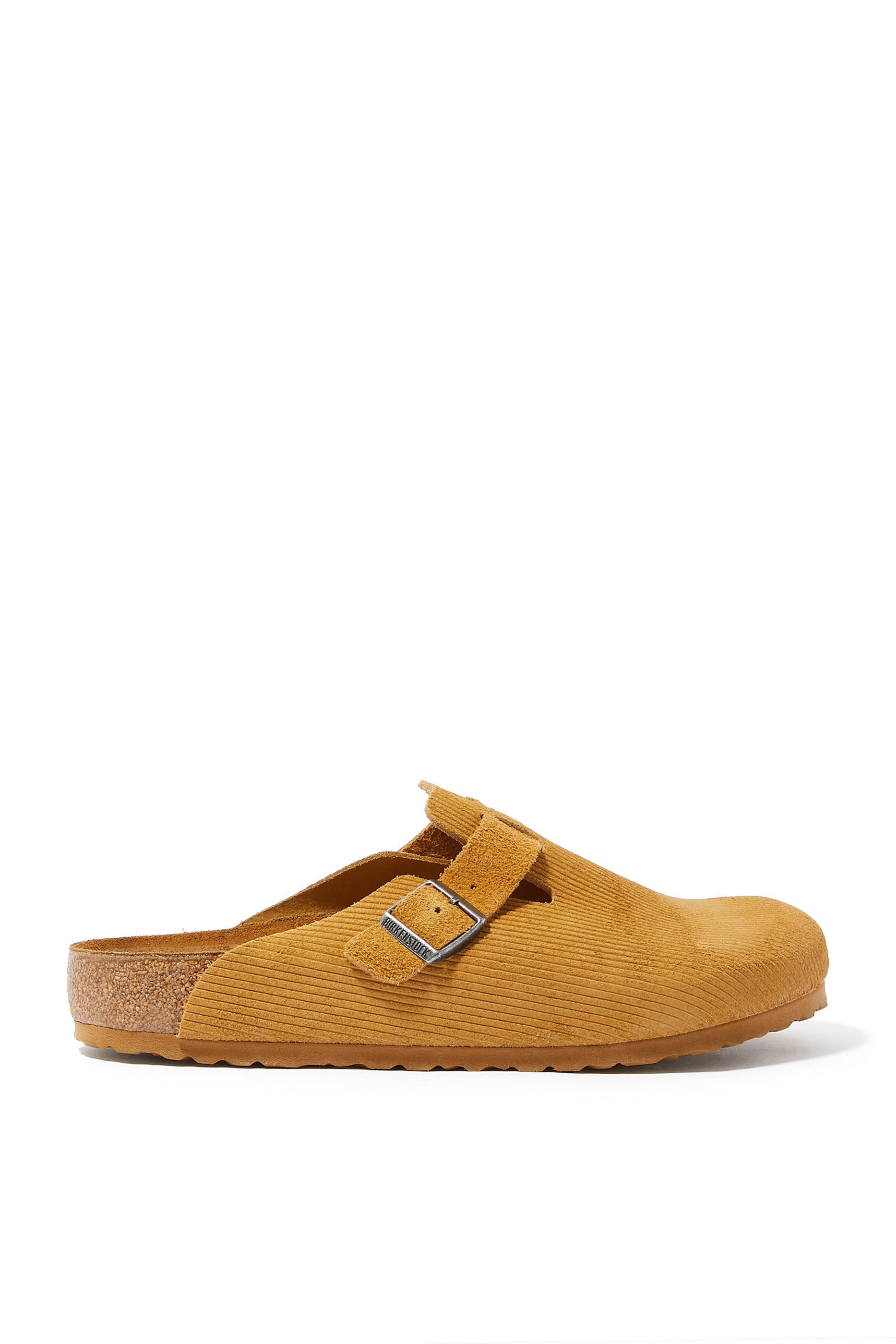 حذاء بوستون مفتوح من الخلف قماش قطني مخملي مضلع