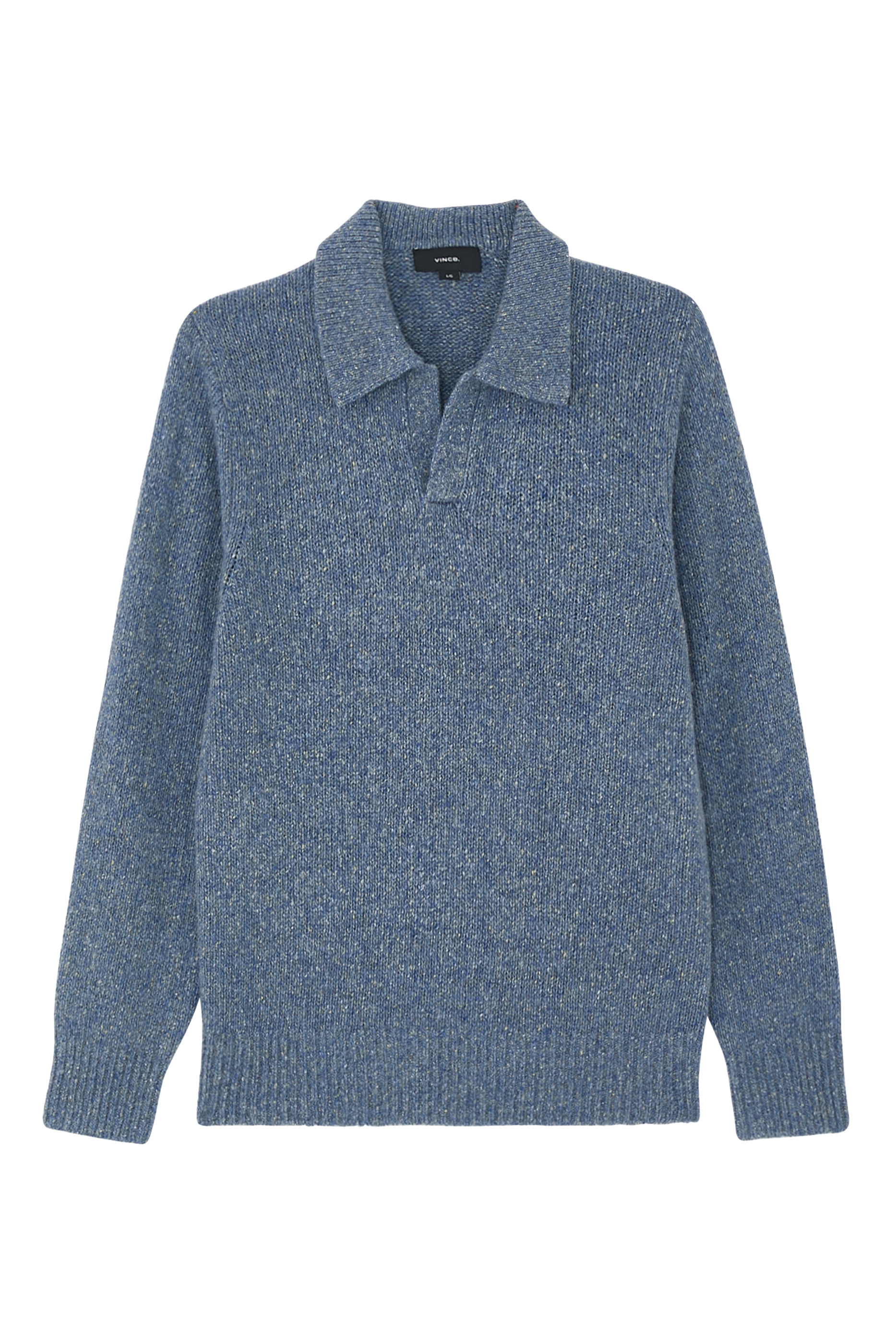 كنزة بولو منسوجة بياقة عالية مفتوحة