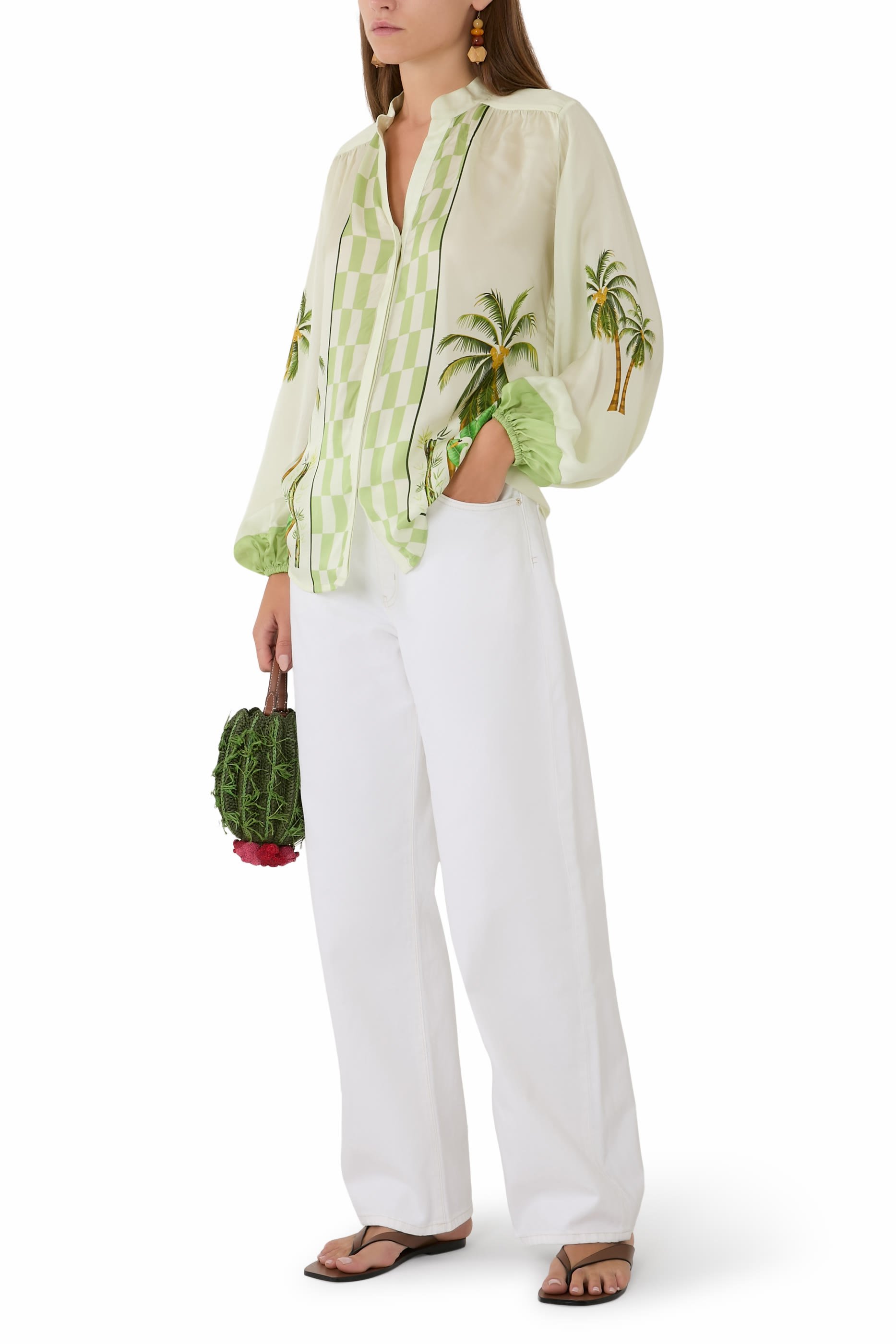 قميص بالم حرير