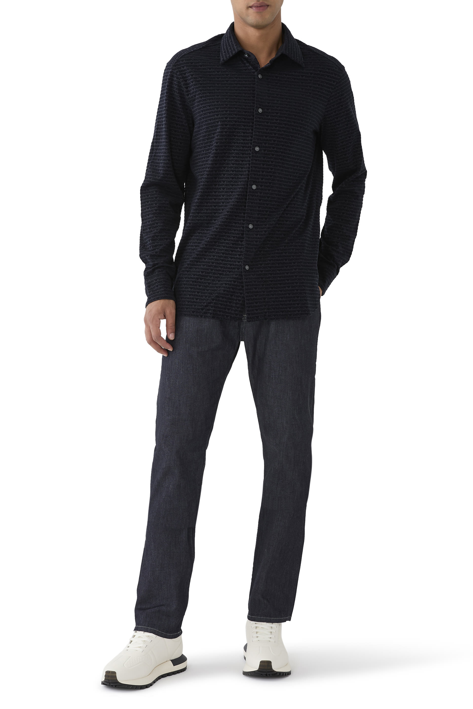 بنطال دنيم بقصة مستقيمة