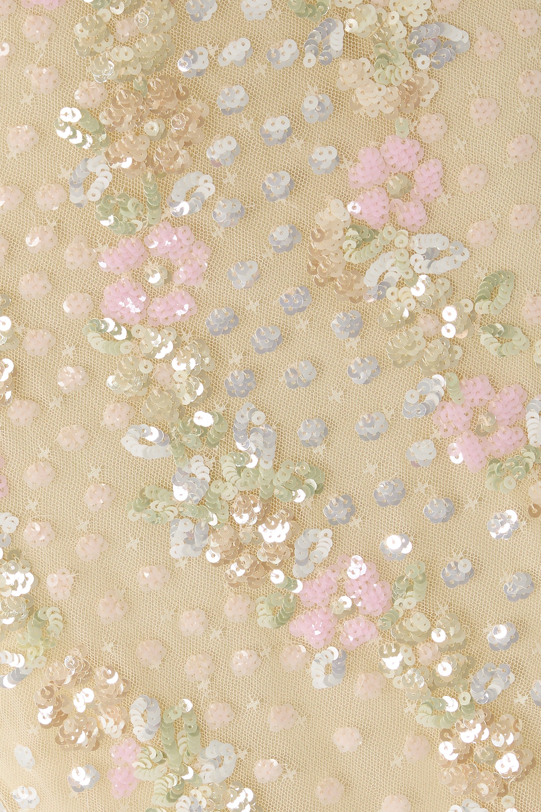 فستان سهرة كونفتي بأكمام منفوخة بطول الكاحل