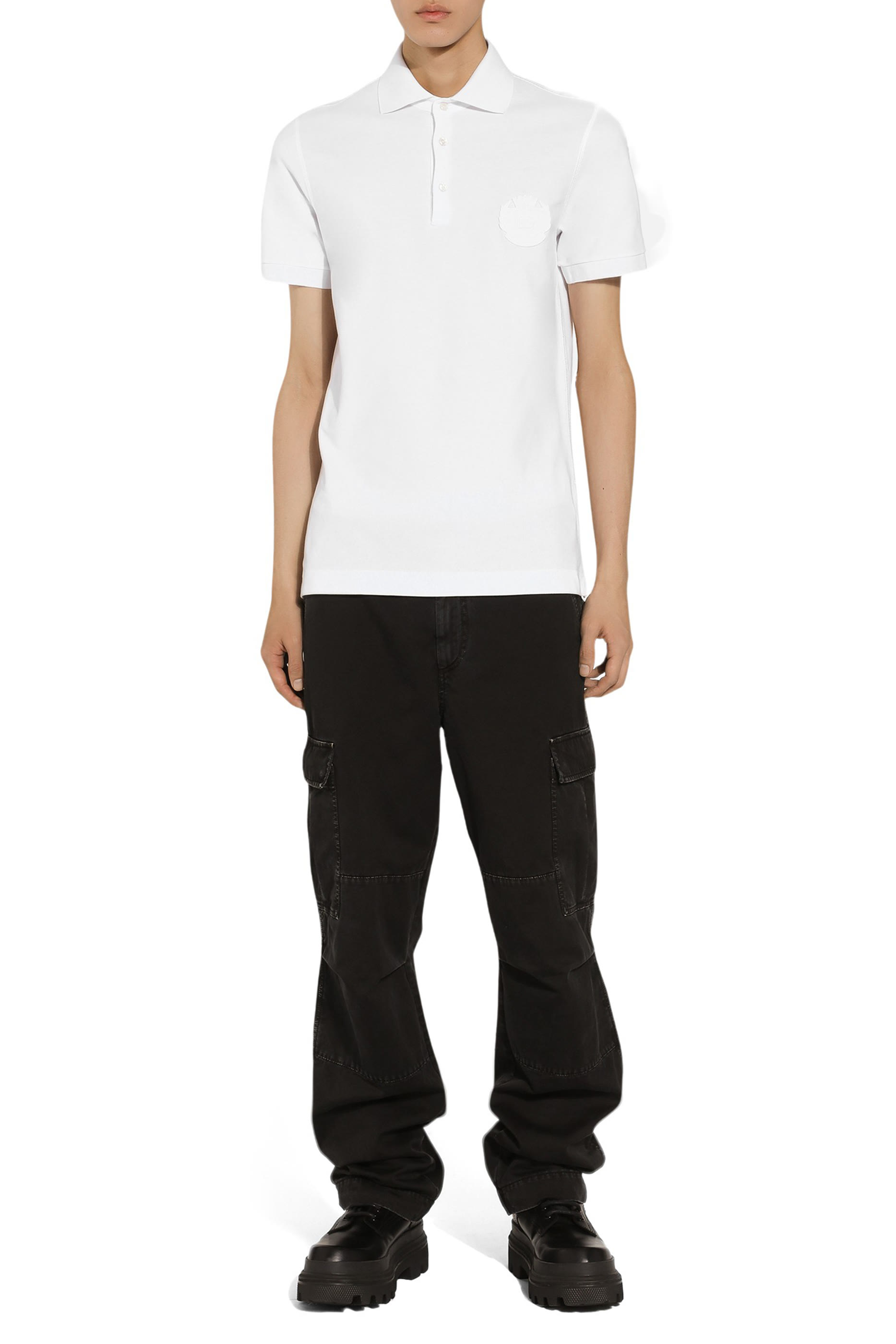 قميص بولو مطرز بشعار الماركة قطن