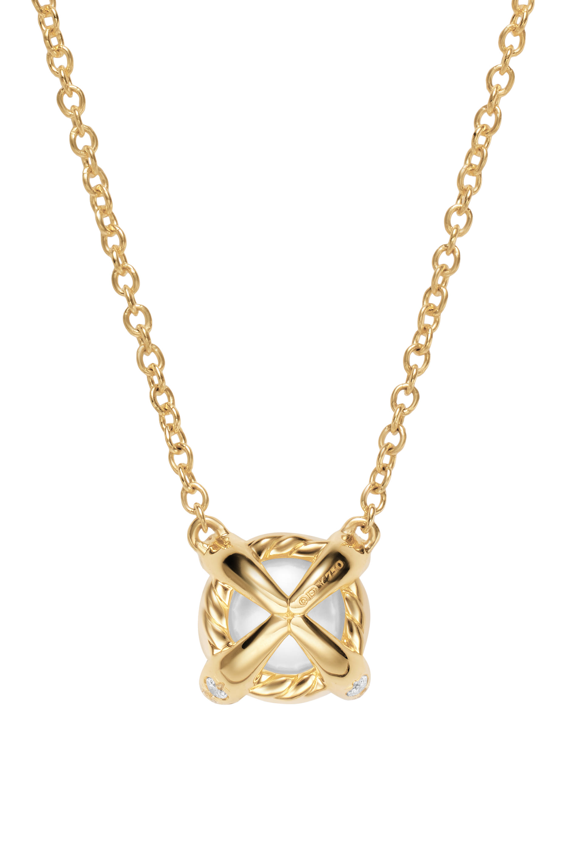  قلادة بيرل كلاسيكس مرصعة بماس ولؤلؤ، ذهب أصفر عيار 18