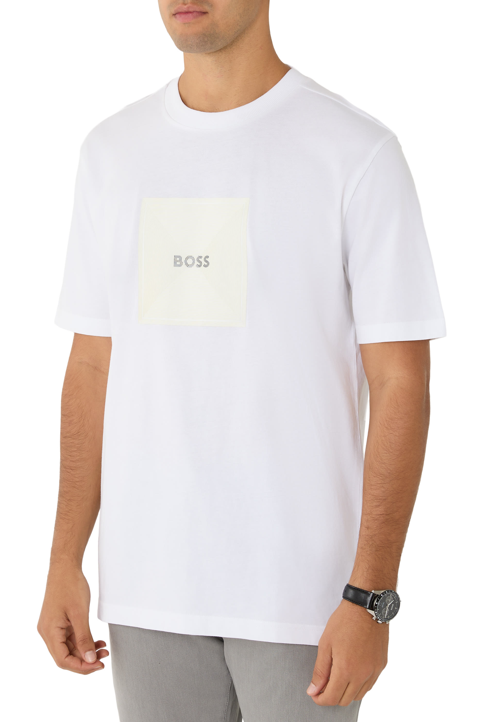 تيشيرت مزين بشعار الماركة قطن