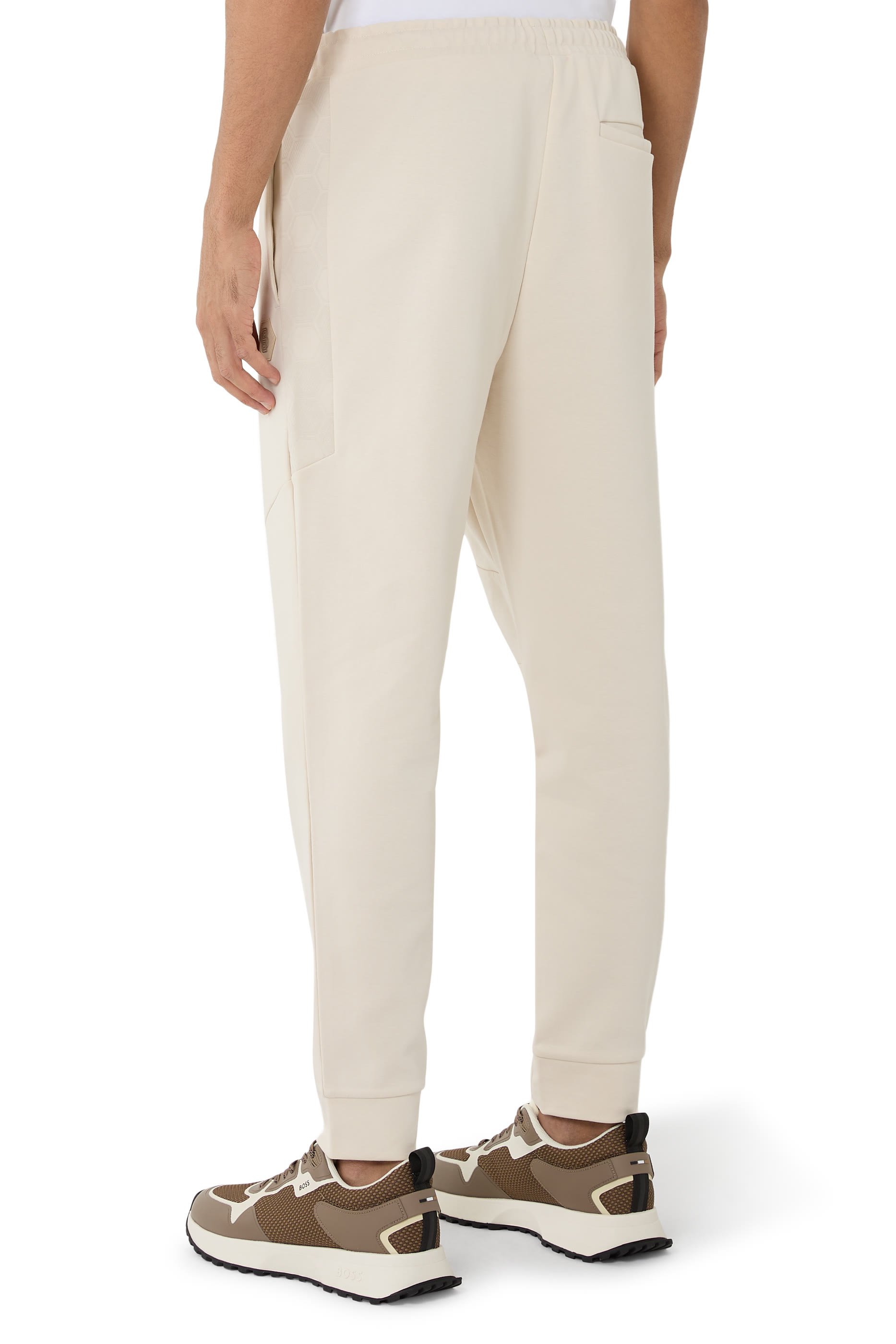 بنطال بدلة رياضية بشعار الماركة مزدوج مزيج قطن