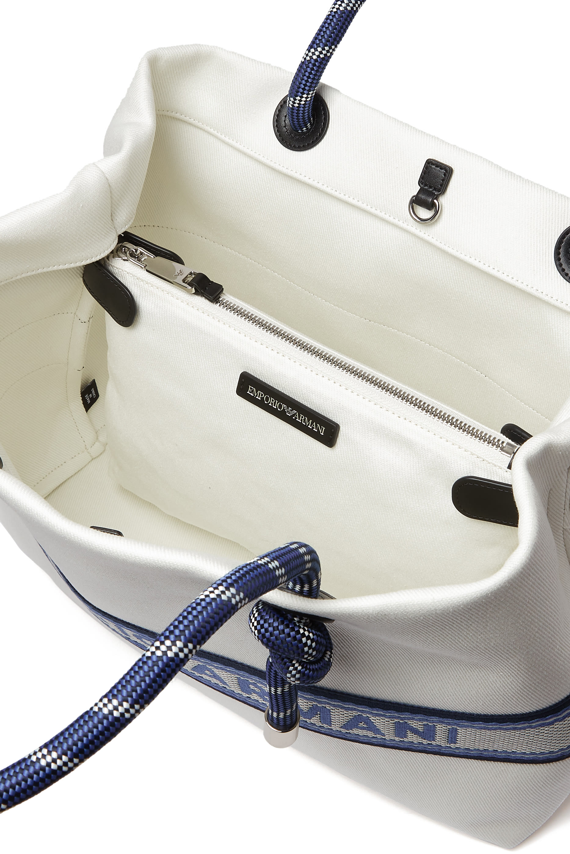 حقيبة يد بشريط بشعار الماركة