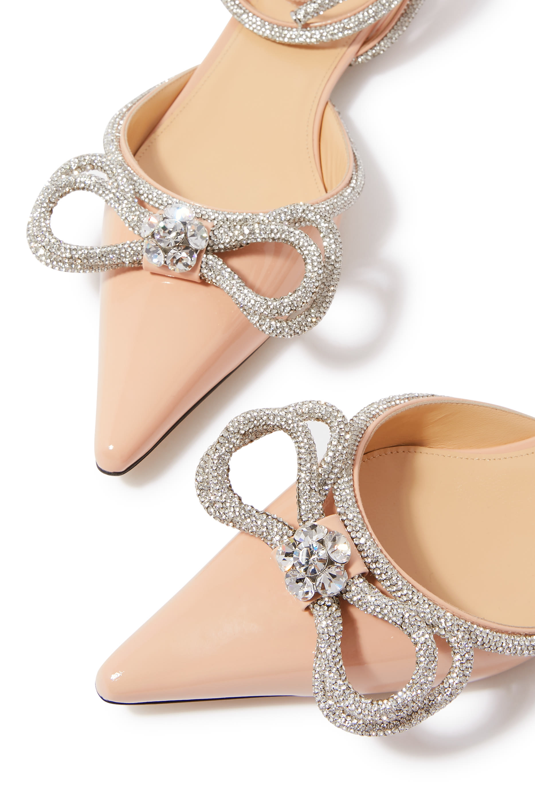 حذاء بالرينا بفيونكة مزدوجة وكعب مسطح جلد