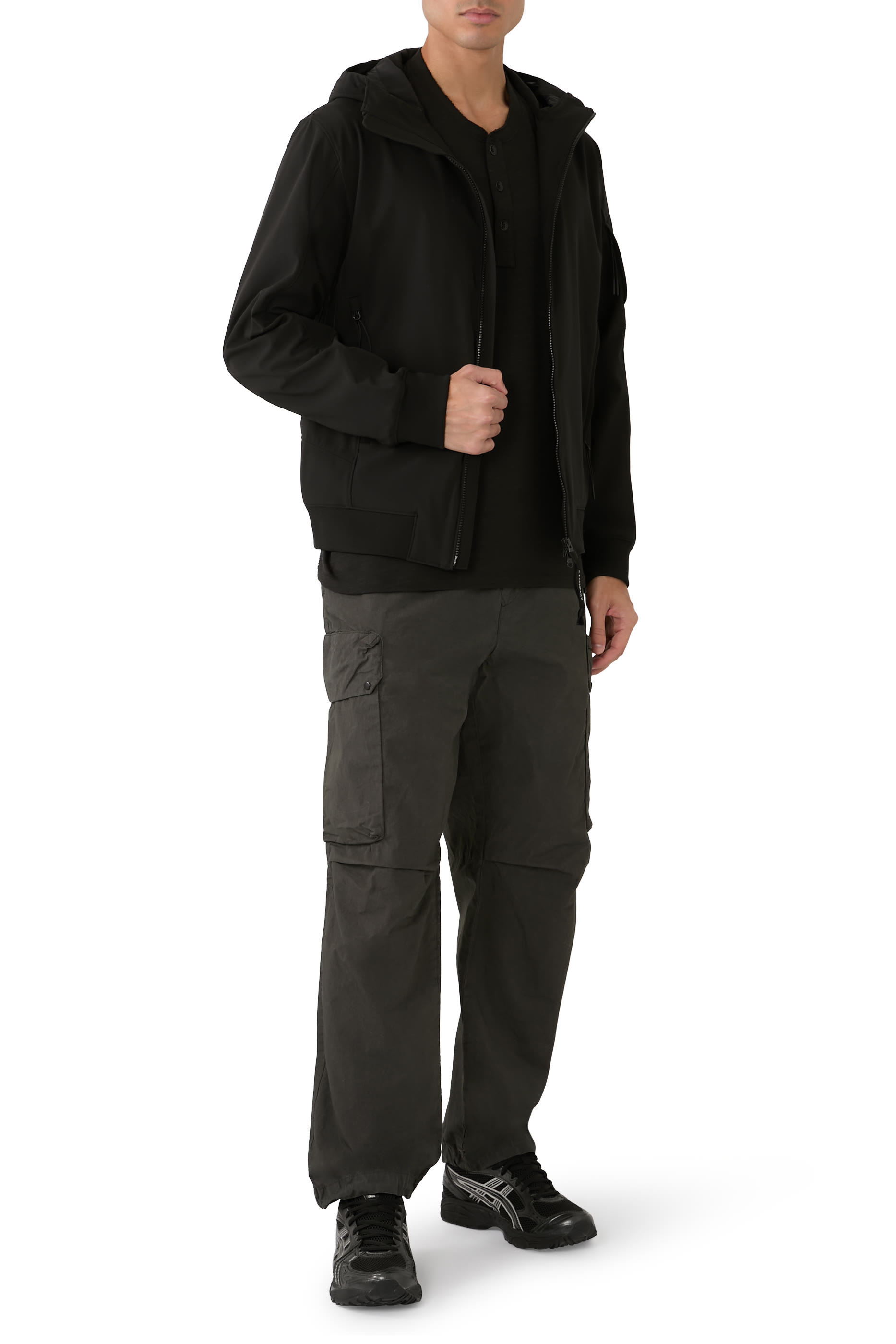 جاكيت سي بي بغطاء رأس قماش شيل آر