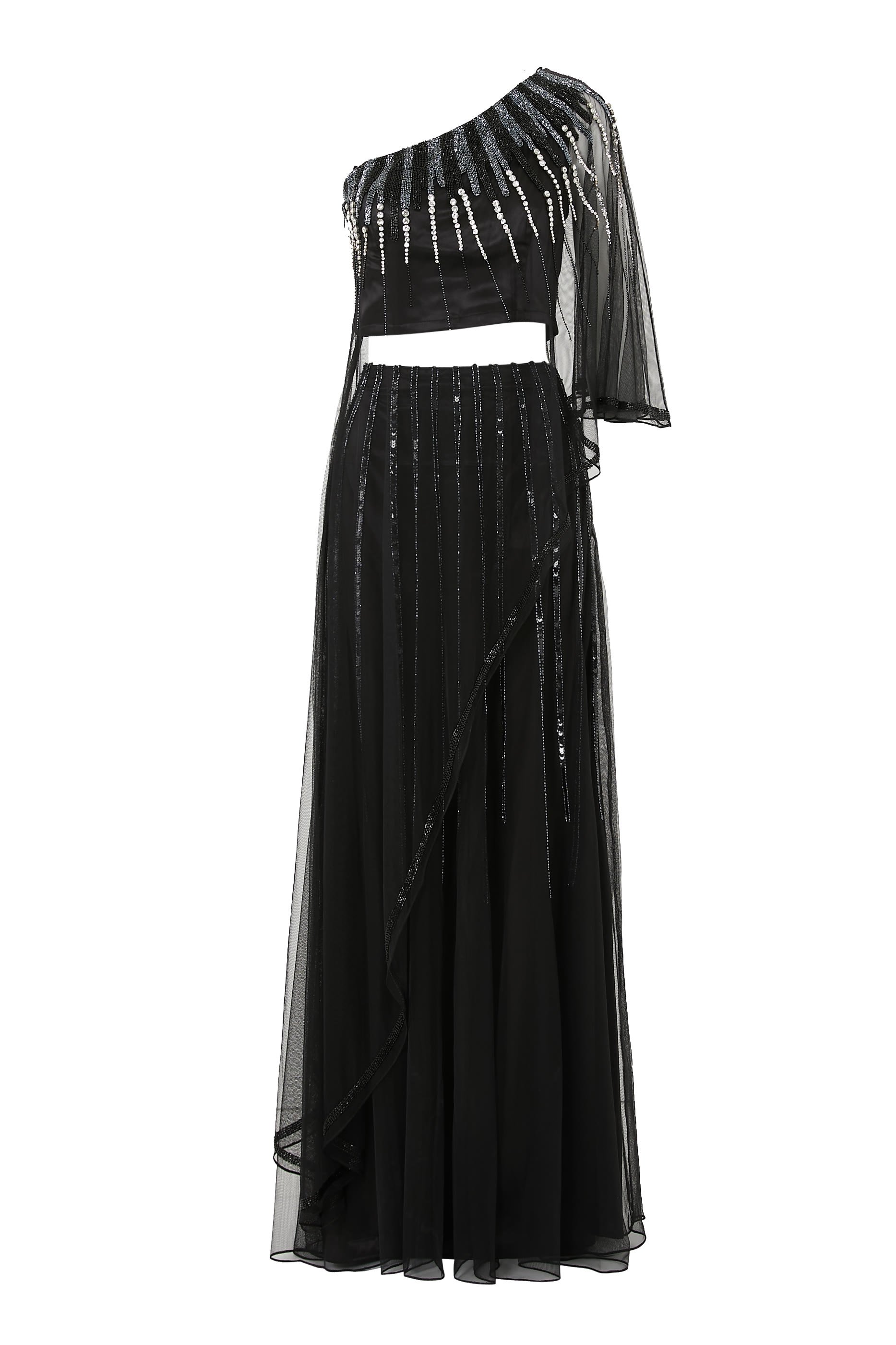 فستان سهرة شانيا بكتف واحد