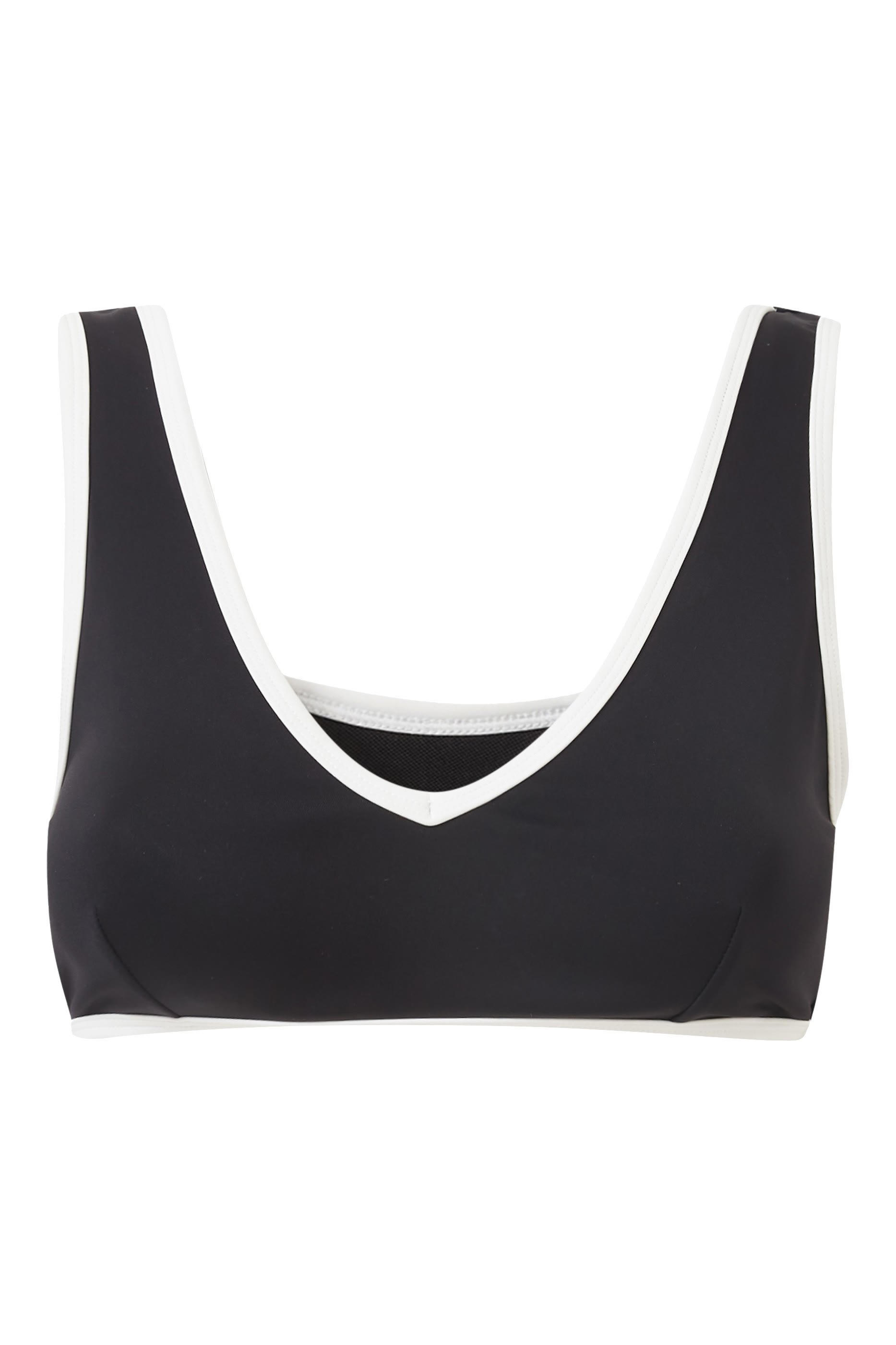 قطعة بيكيني علوية بقصة قصيرة وتصميم جامعي داعم