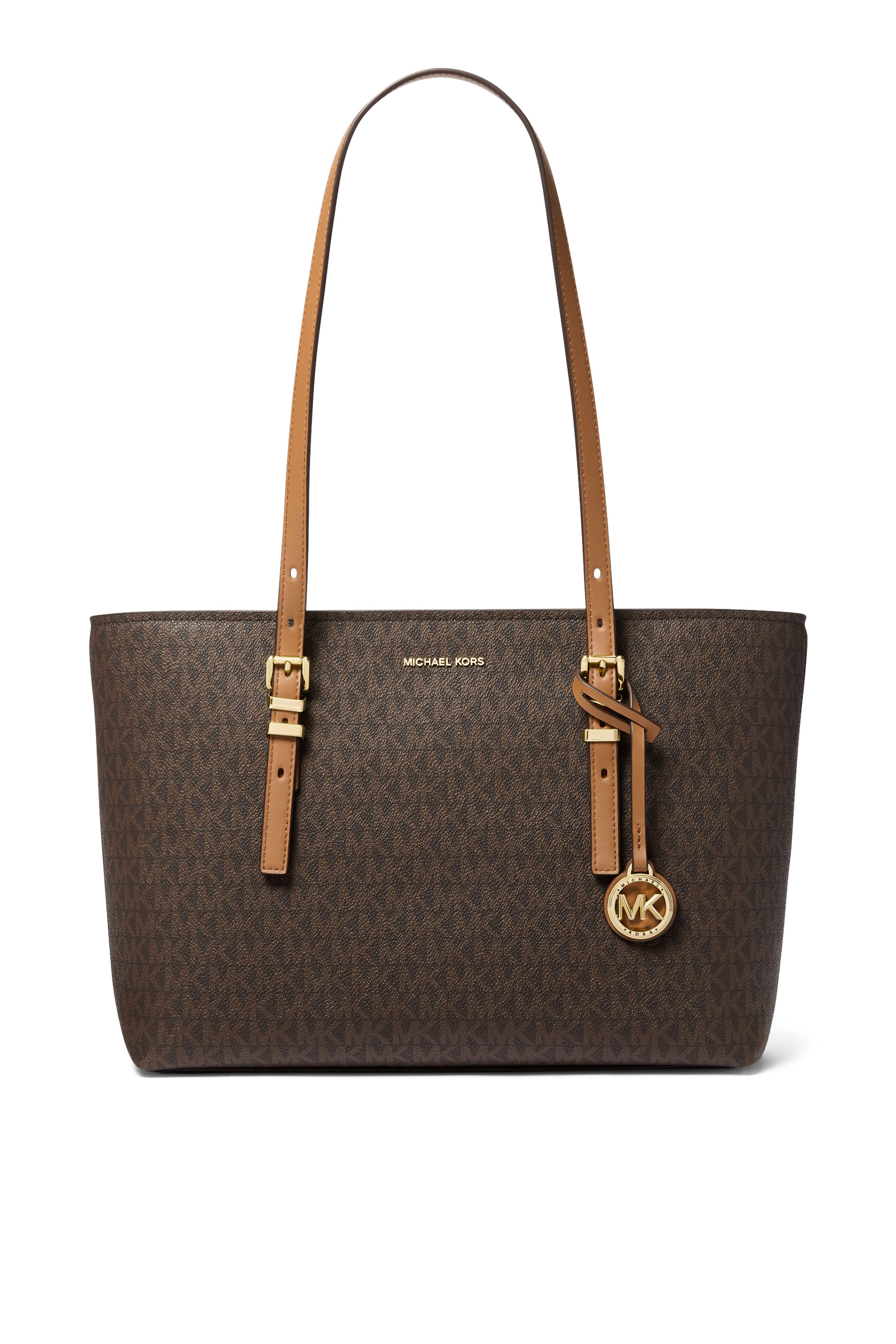 Quinn Medium Signature Logo Leather Tote Bag