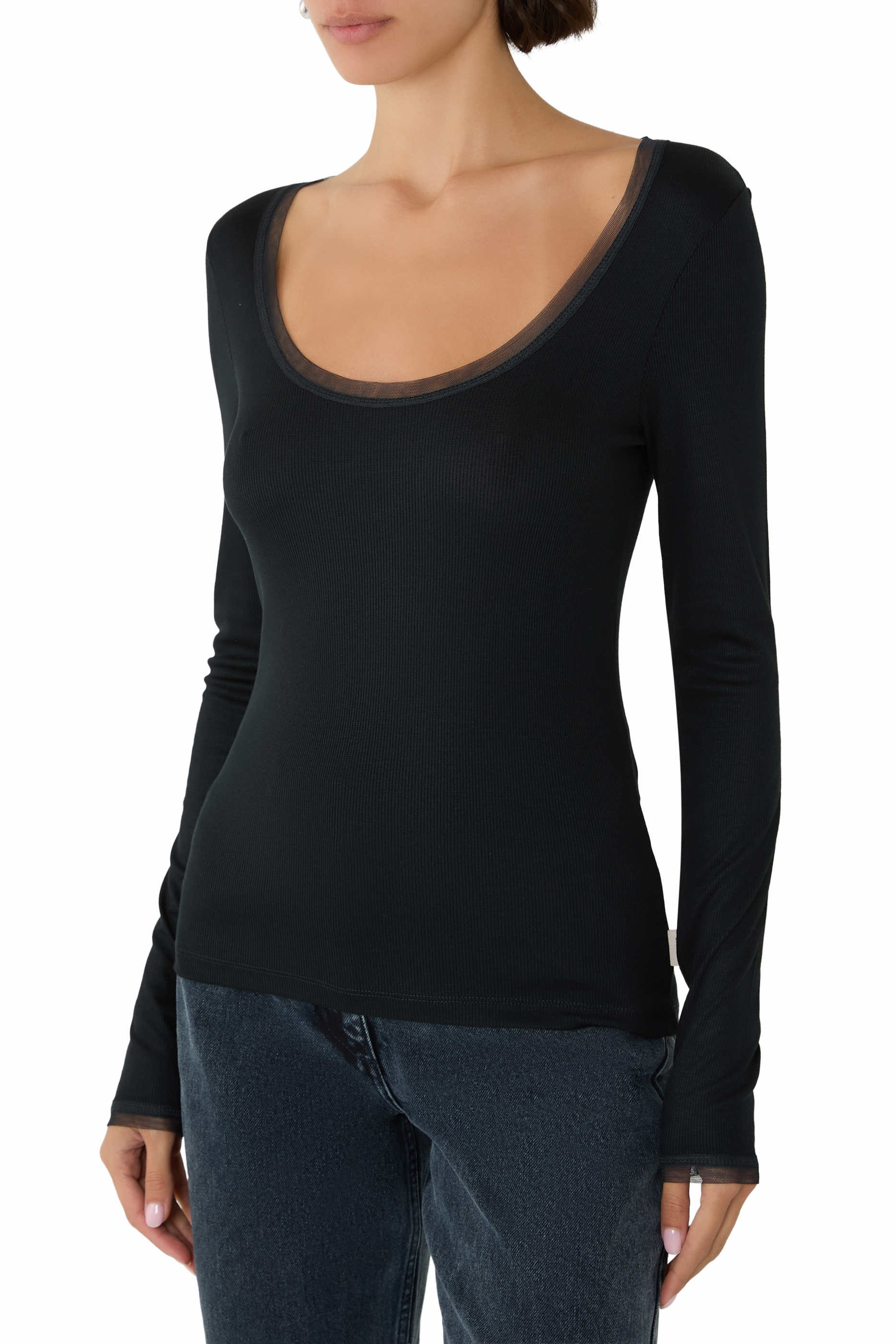 بلوزة بأكمام طويلة جيرسيه