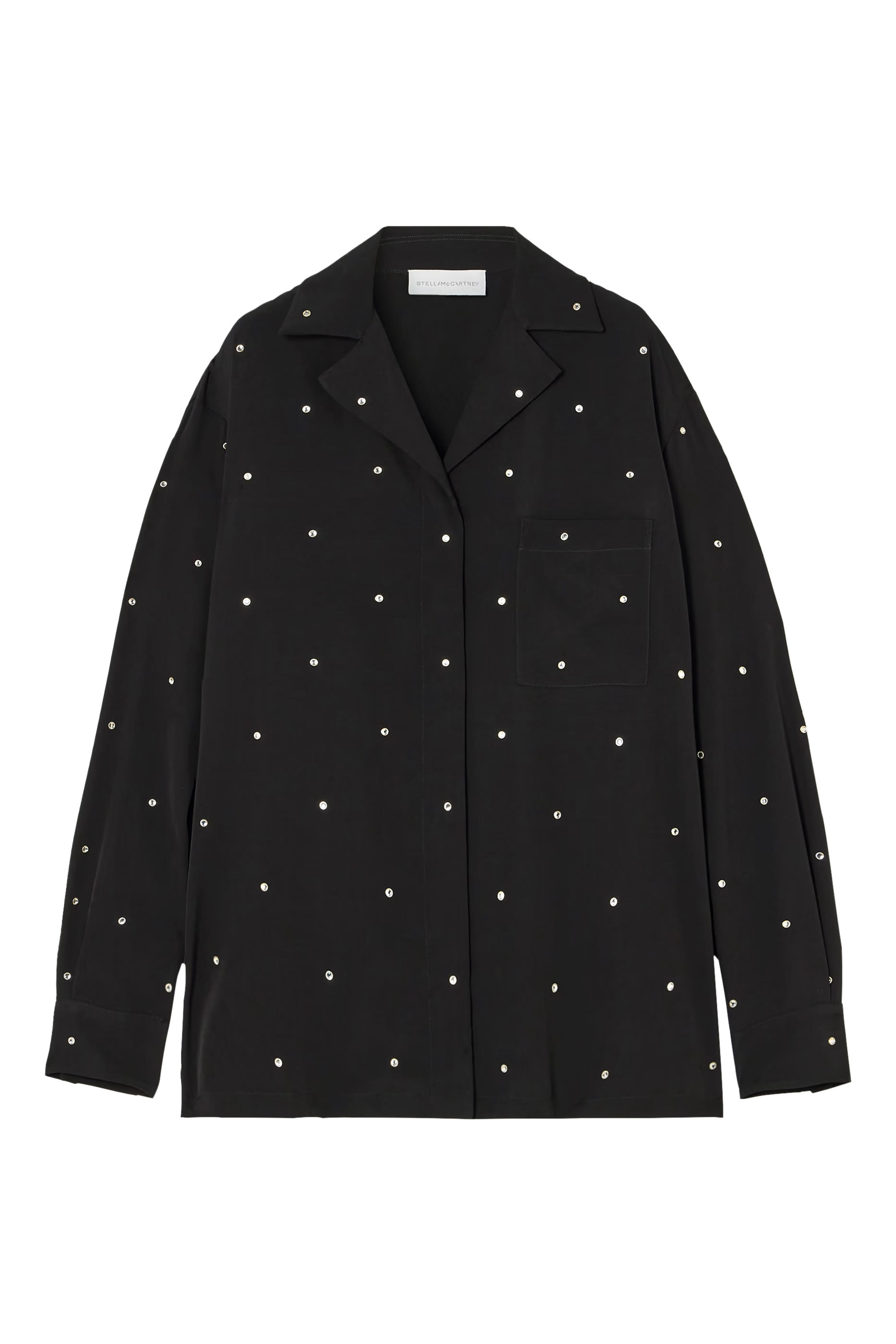 قميص بقصة فضفاضة مطرز بالكريستال