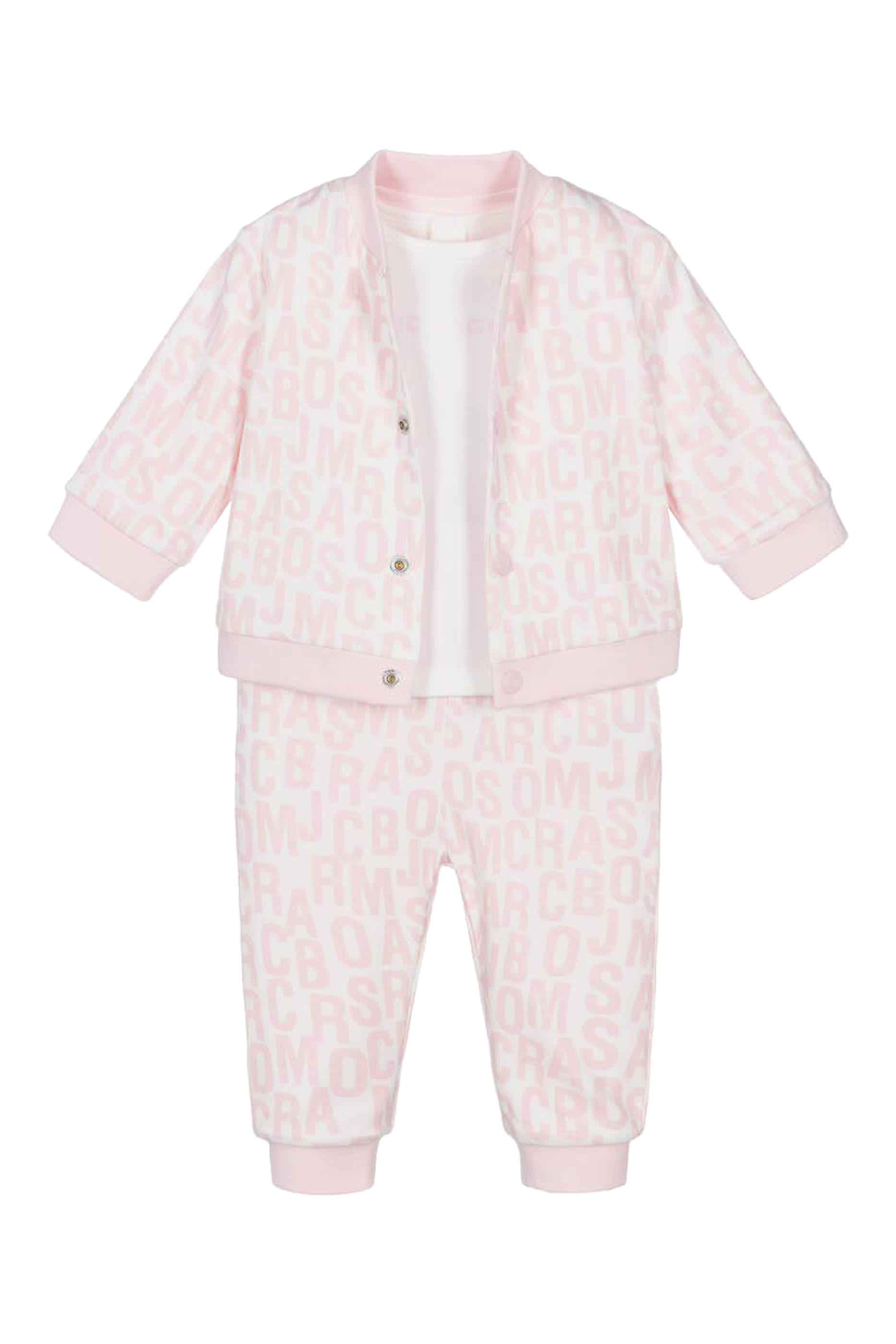 طقم بيجامة وقميص بشعار الماركة للأطفال، 3 قطع