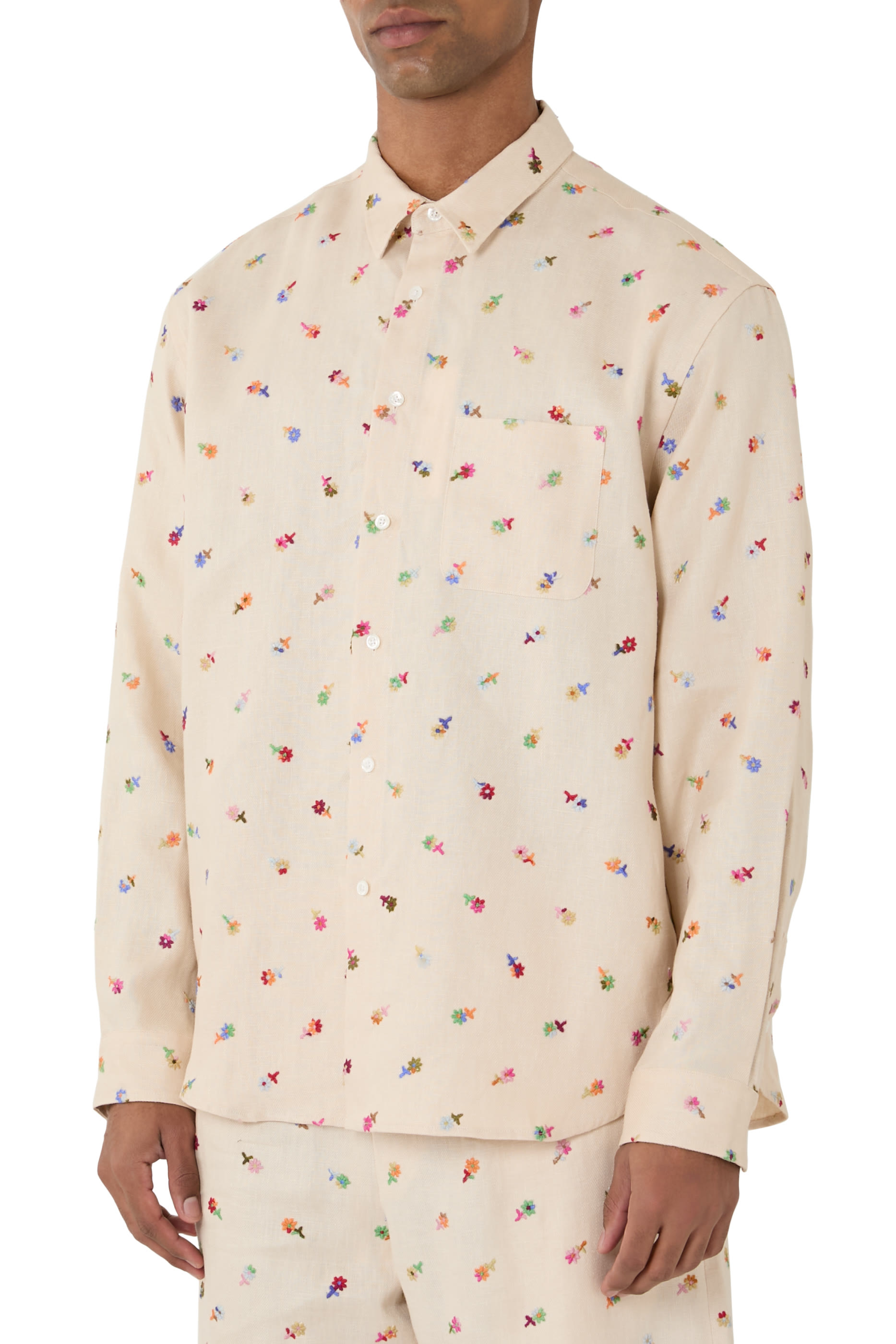Floral Embroidered Overshirt