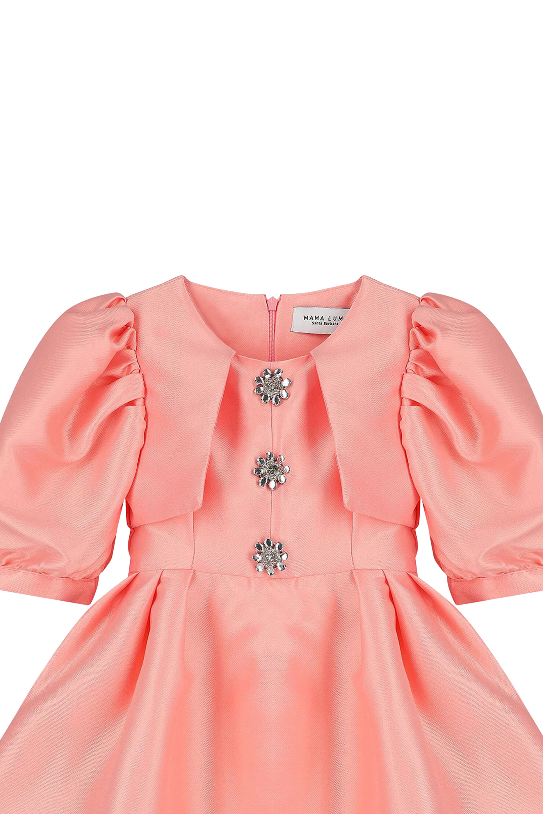 فستان بتفاصيل بروش لامع للأطفال