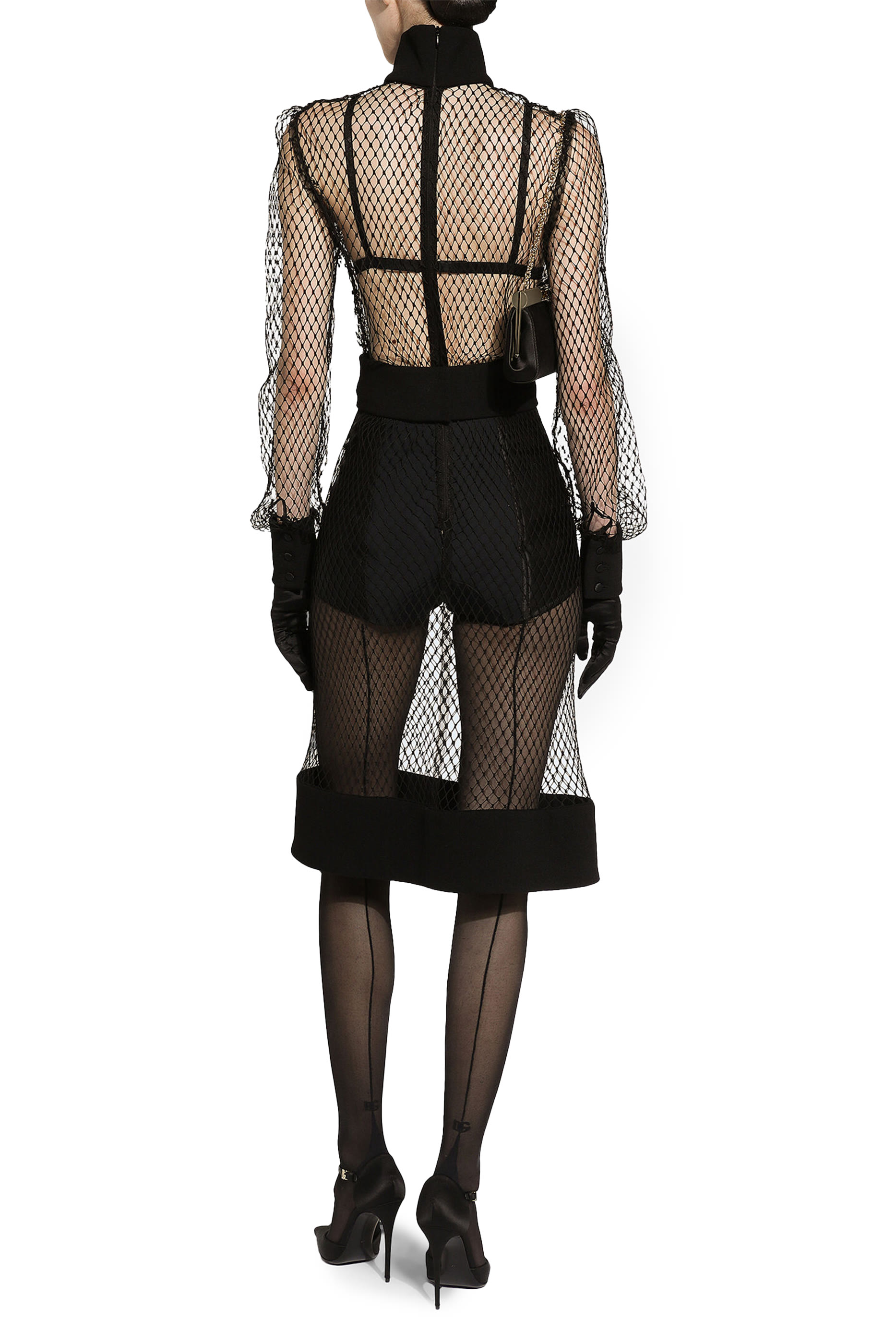 سروال داخلي بخصر مرتفع حرير ساتان وماركيزيت مطاطي