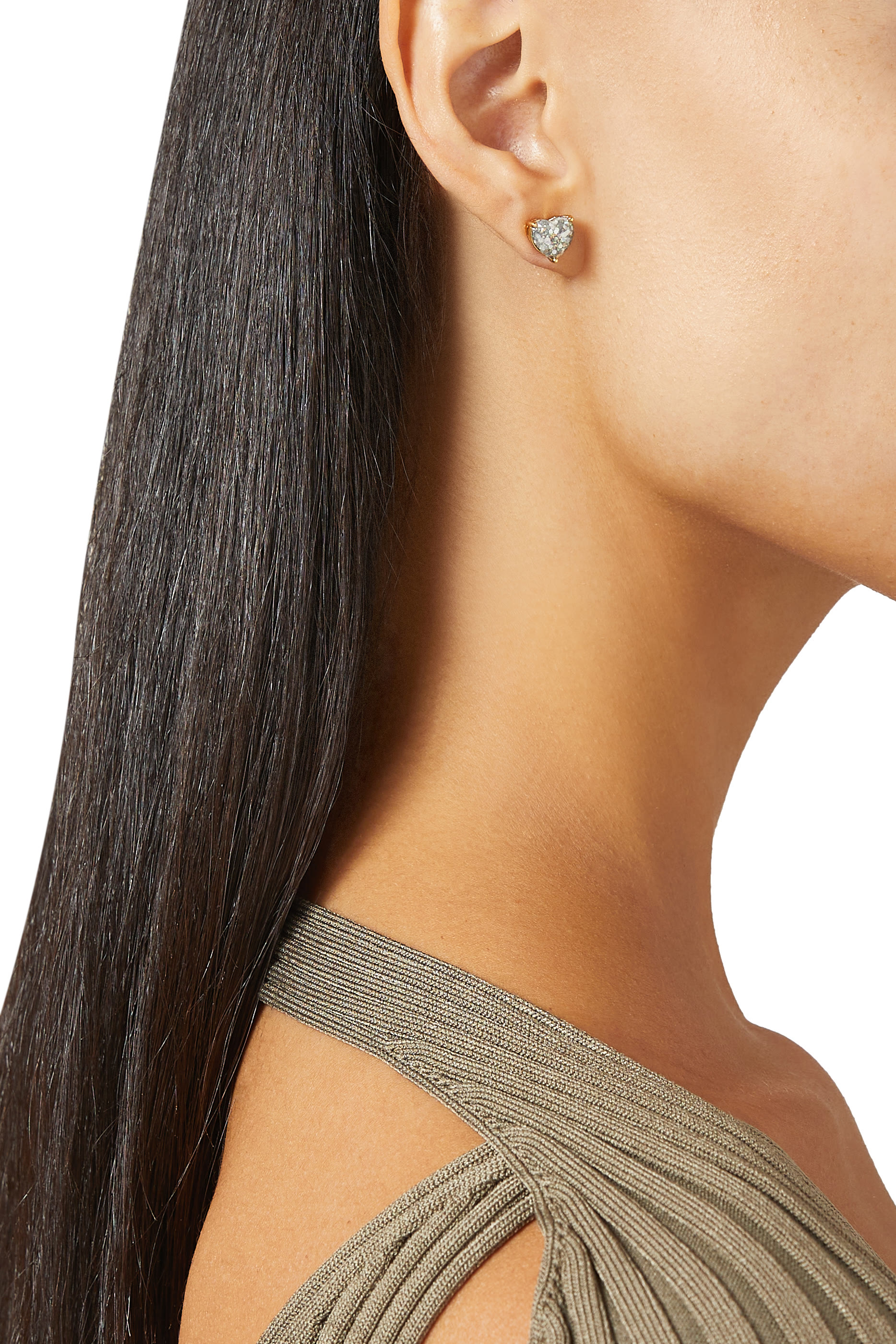 أقراط ماي لوف بتصميم قلب بغليتر