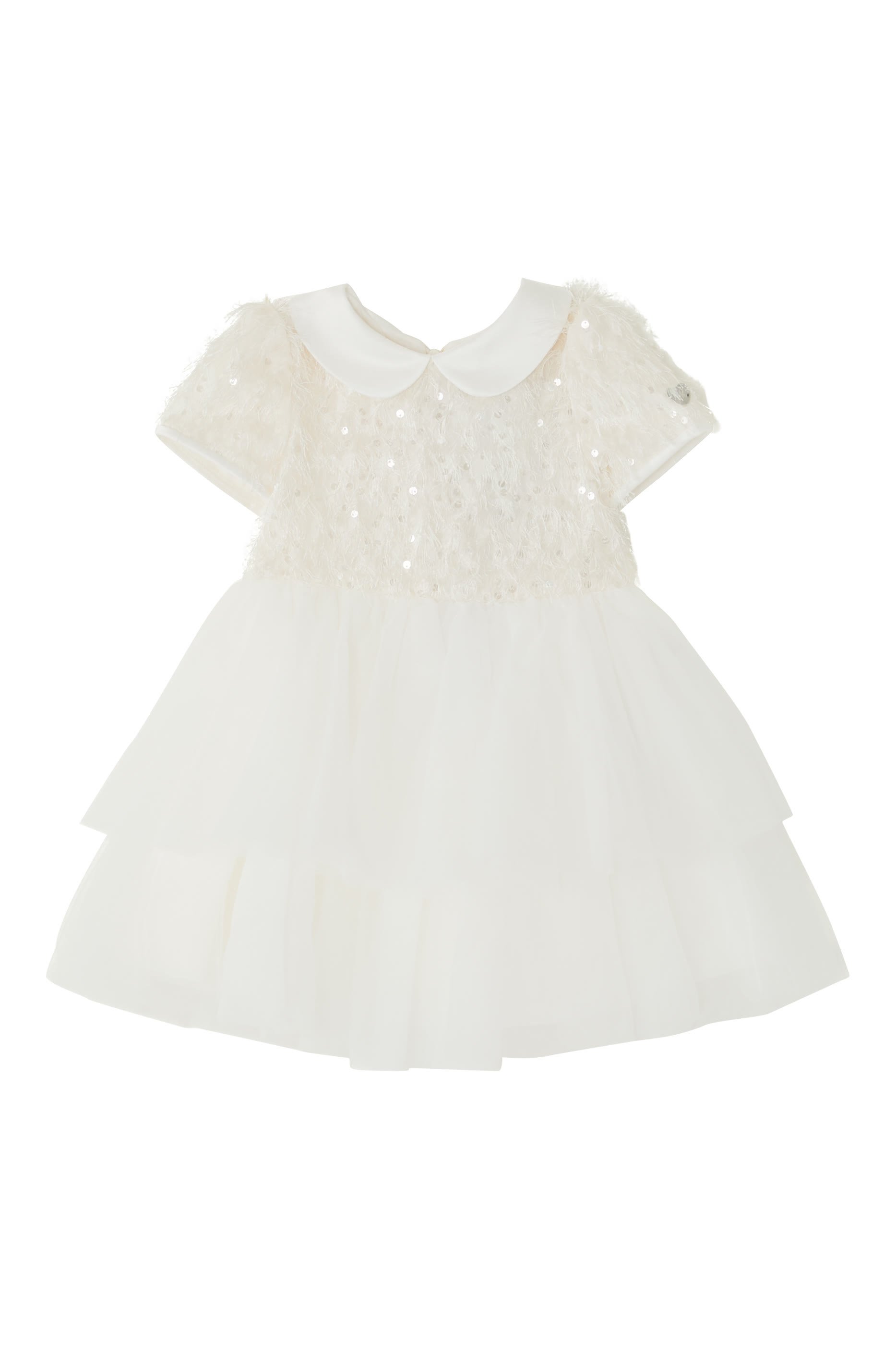 فستان مزين بالترتر والريش للأطفال