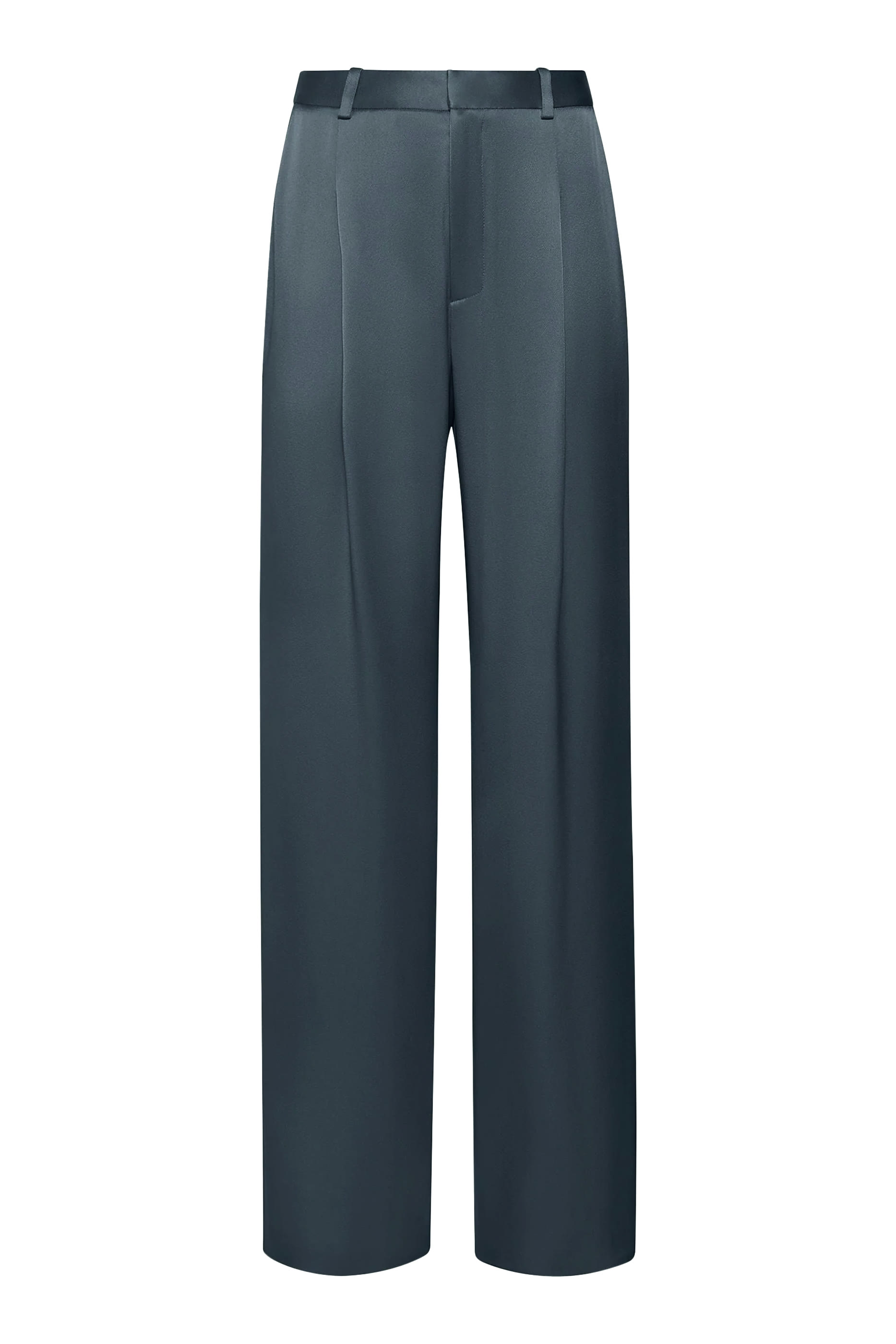 بنطال بقصة تضيق نحو الأسفل بطيات ستان