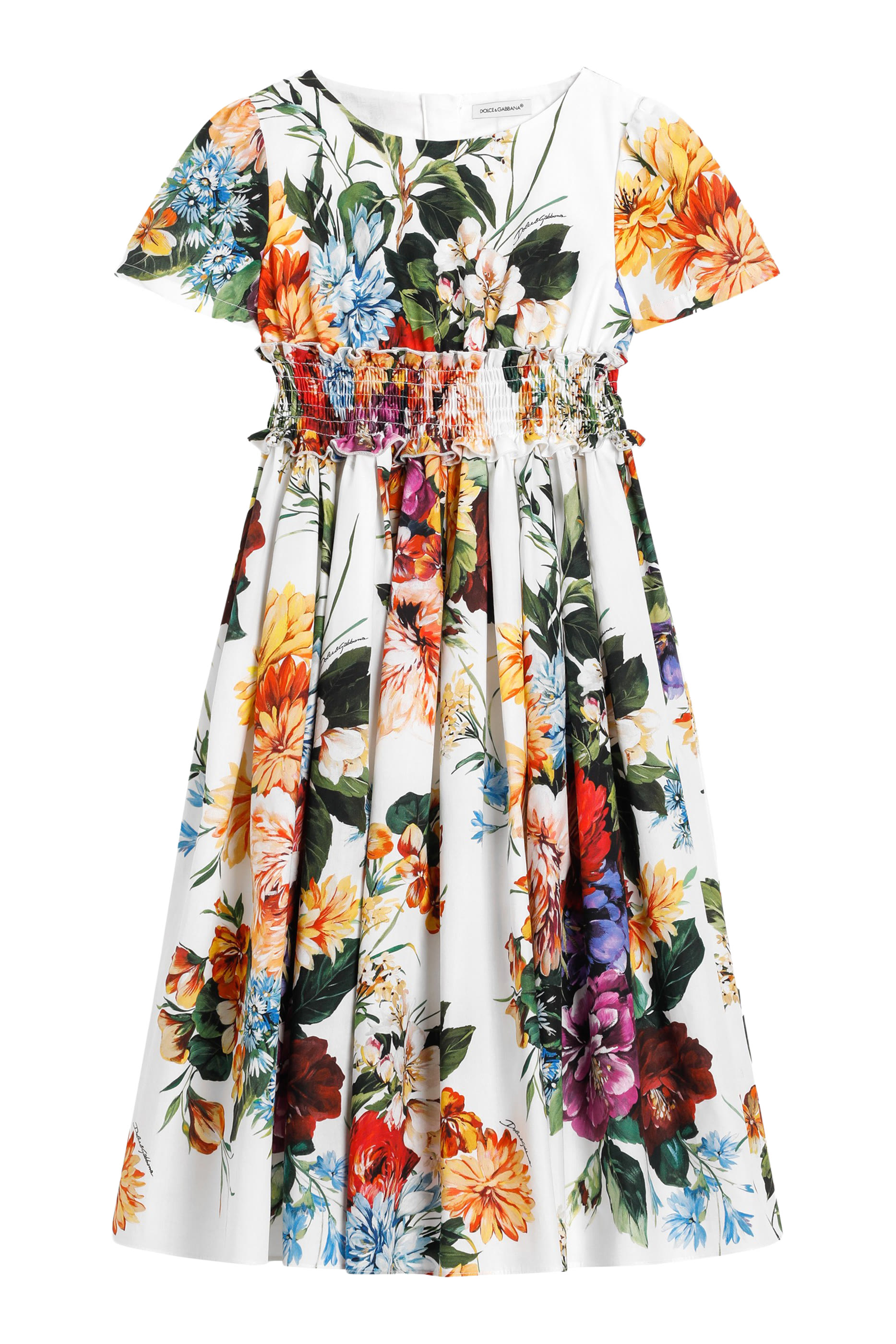 فستان بطبعة أزهار بوبلين للأطفال